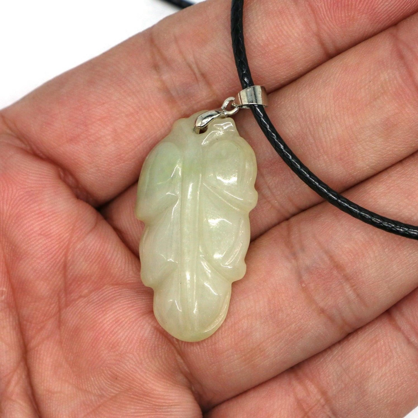 Type A Jadeite Jade Leaf Pendant Series (Fullfill USA only) B09K6CVMQY - Jade-collector.com