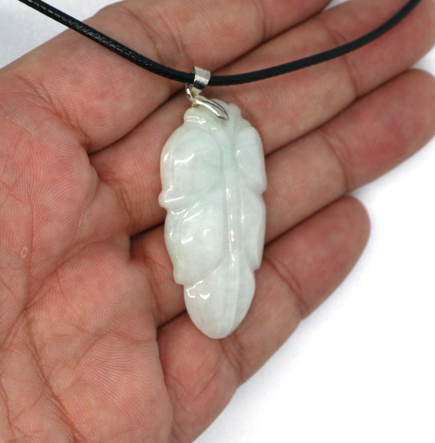 Type A Jadeite Jade Leaf Pendant Series (Fullfill USA only) B09K6D1MMT - Jade-collector.com