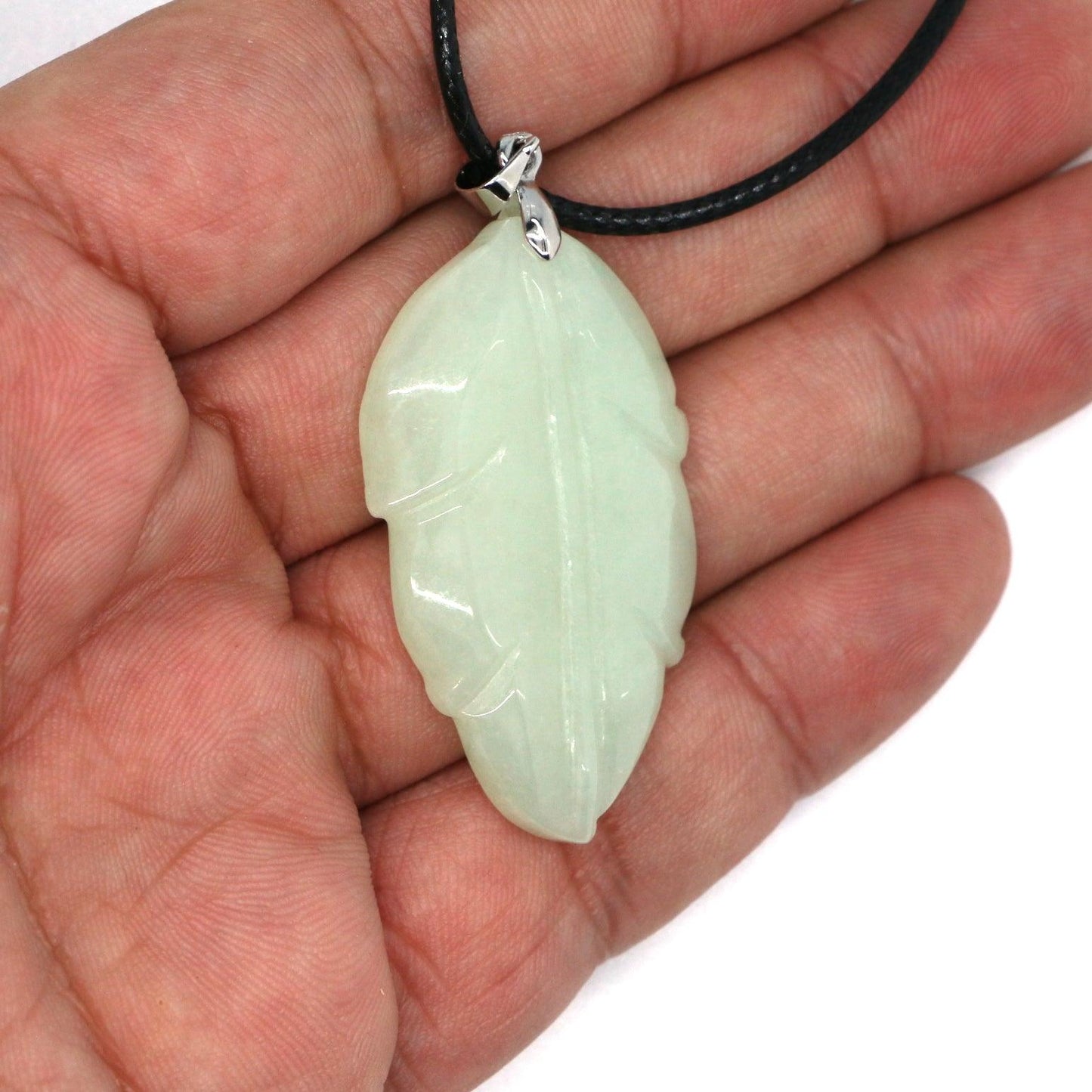 Type A Jadeite Jade Leaf Pendant Series (Fullfill USA only) B09K6DY48M - Jade-collector.com