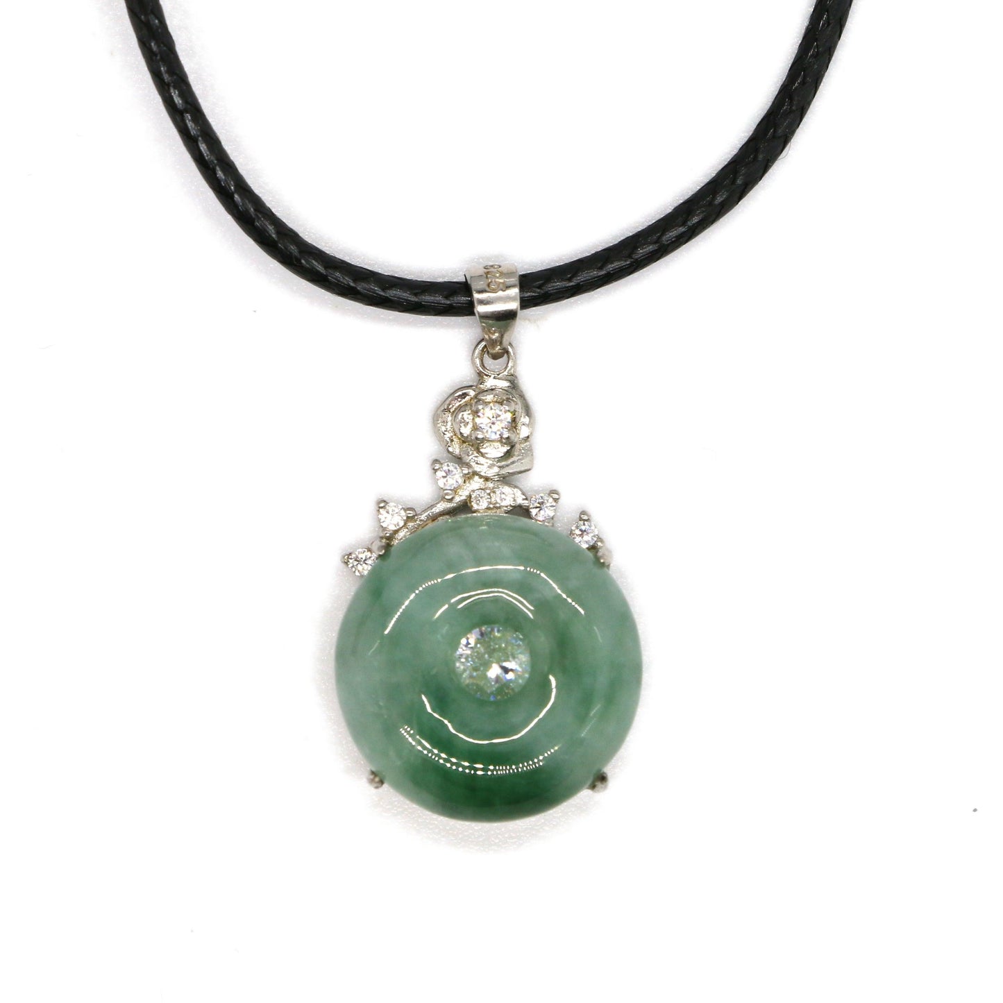 Type A Jadeite Jade Pendants Inlay Disc Series - Jade-collector.com