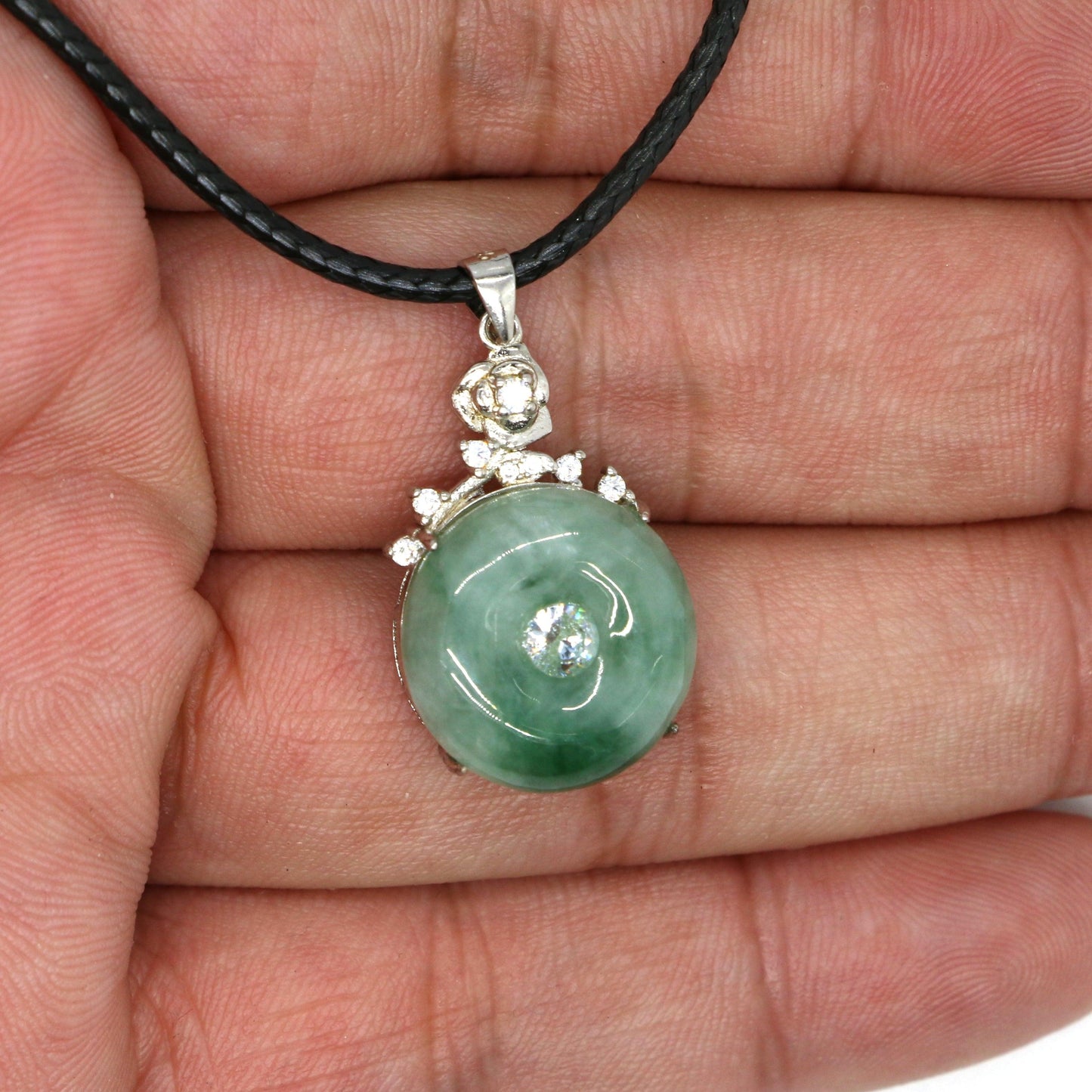 Type A Jadeite Jade Pendants Inlay Disc Series - Jade-collector.com