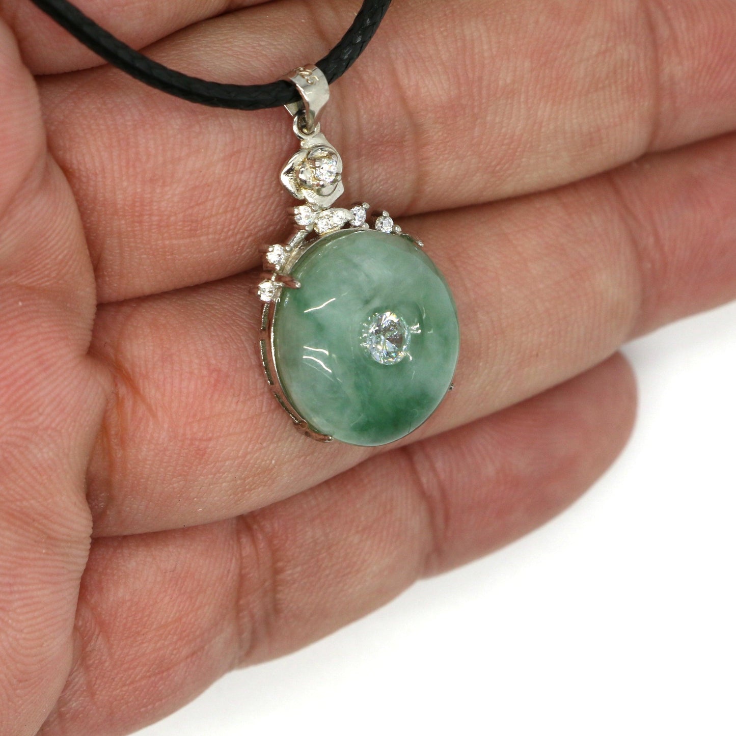 Type A Jadeite Jade Pendants Inlay Disc Series - Jade-collector.com
