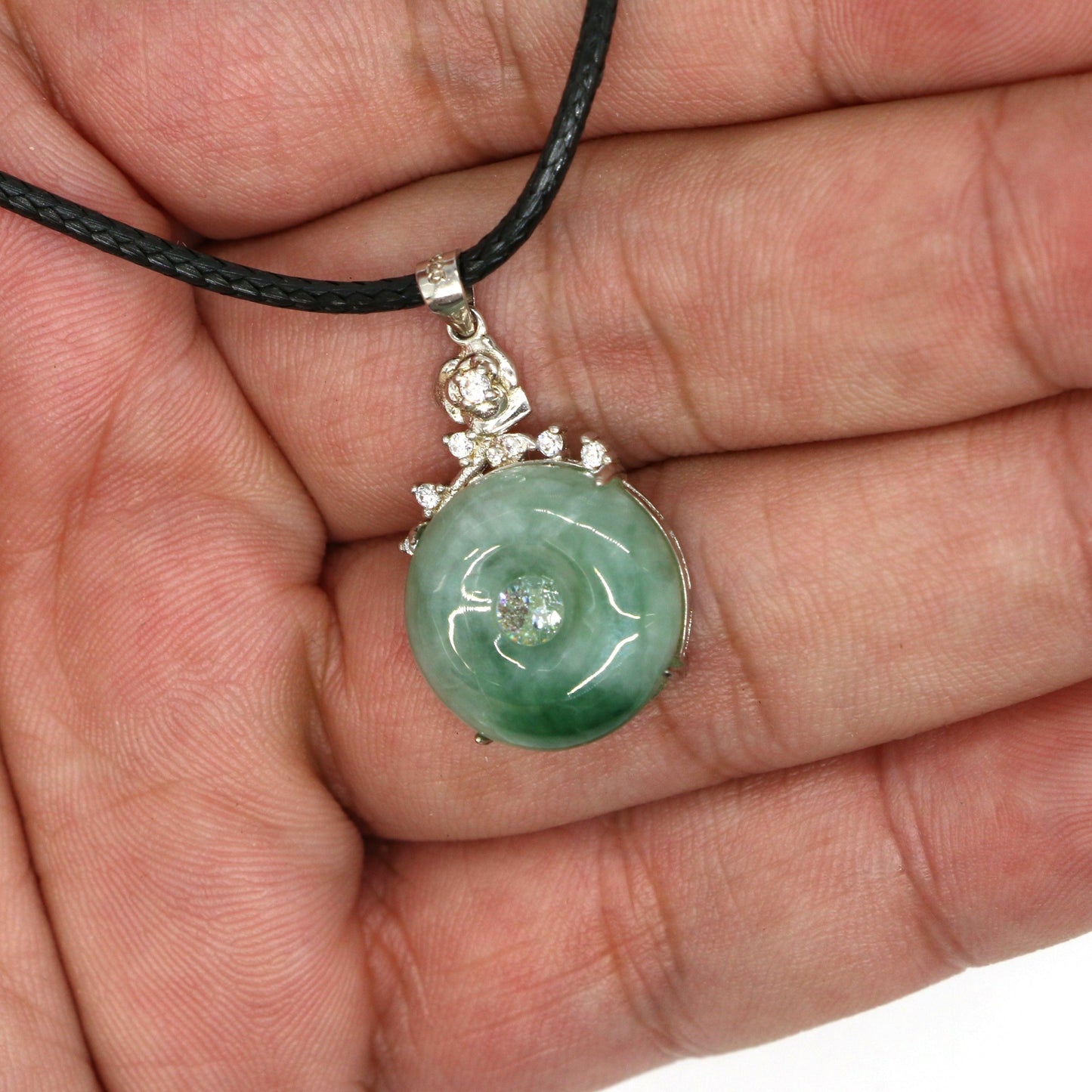 Type A Jadeite Jade Pendants Inlay Disc Series - Jade-collector.com