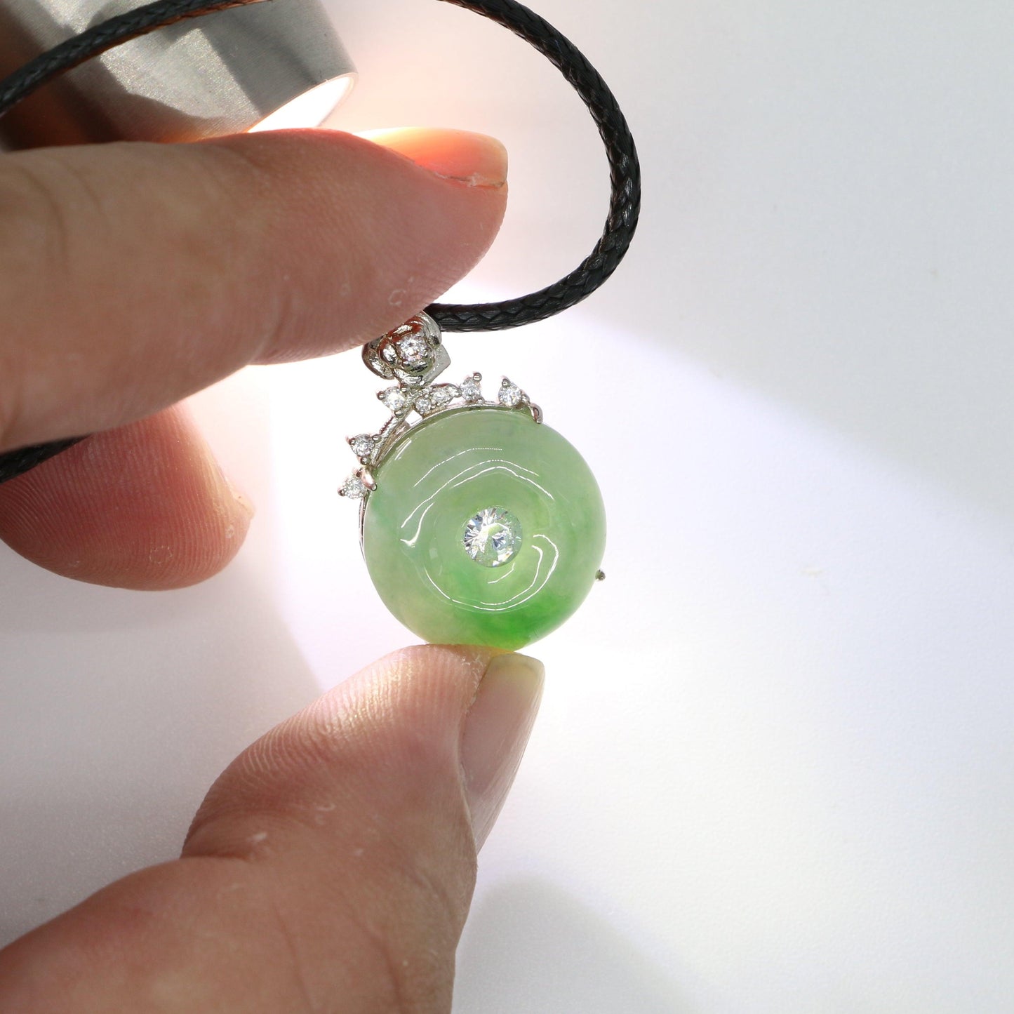 Type A Jadeite Jade Pendants Inlay Disc Series - Jade-collector.com