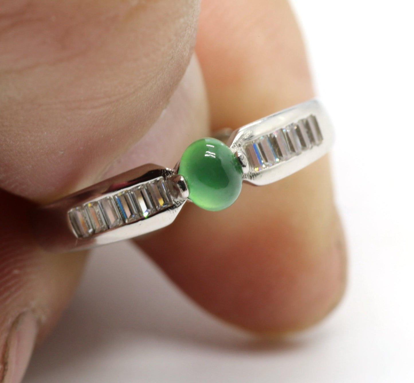 Type A Jadeite Jade Inlay Ring Series - Jade-collector.com
