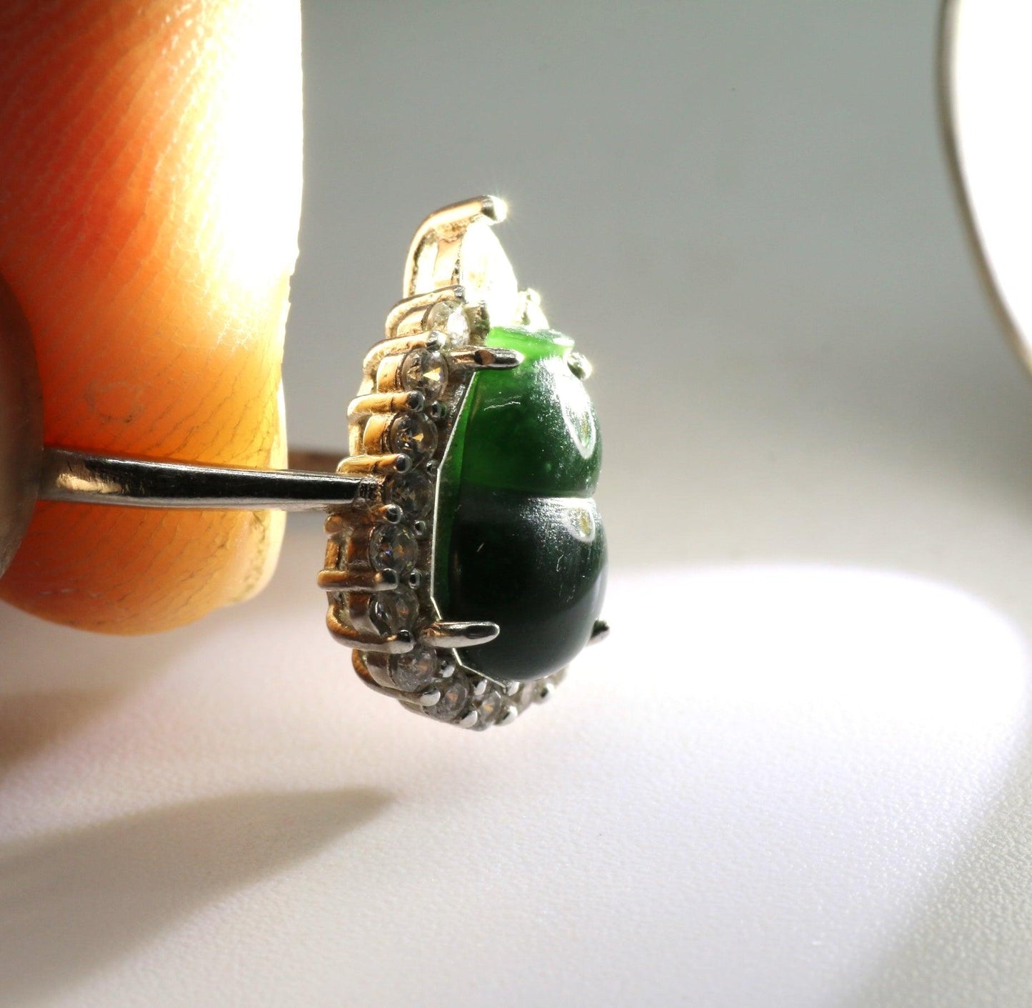 Type A Jadeite Jade Inlay Ring Series - Jade-collector.com