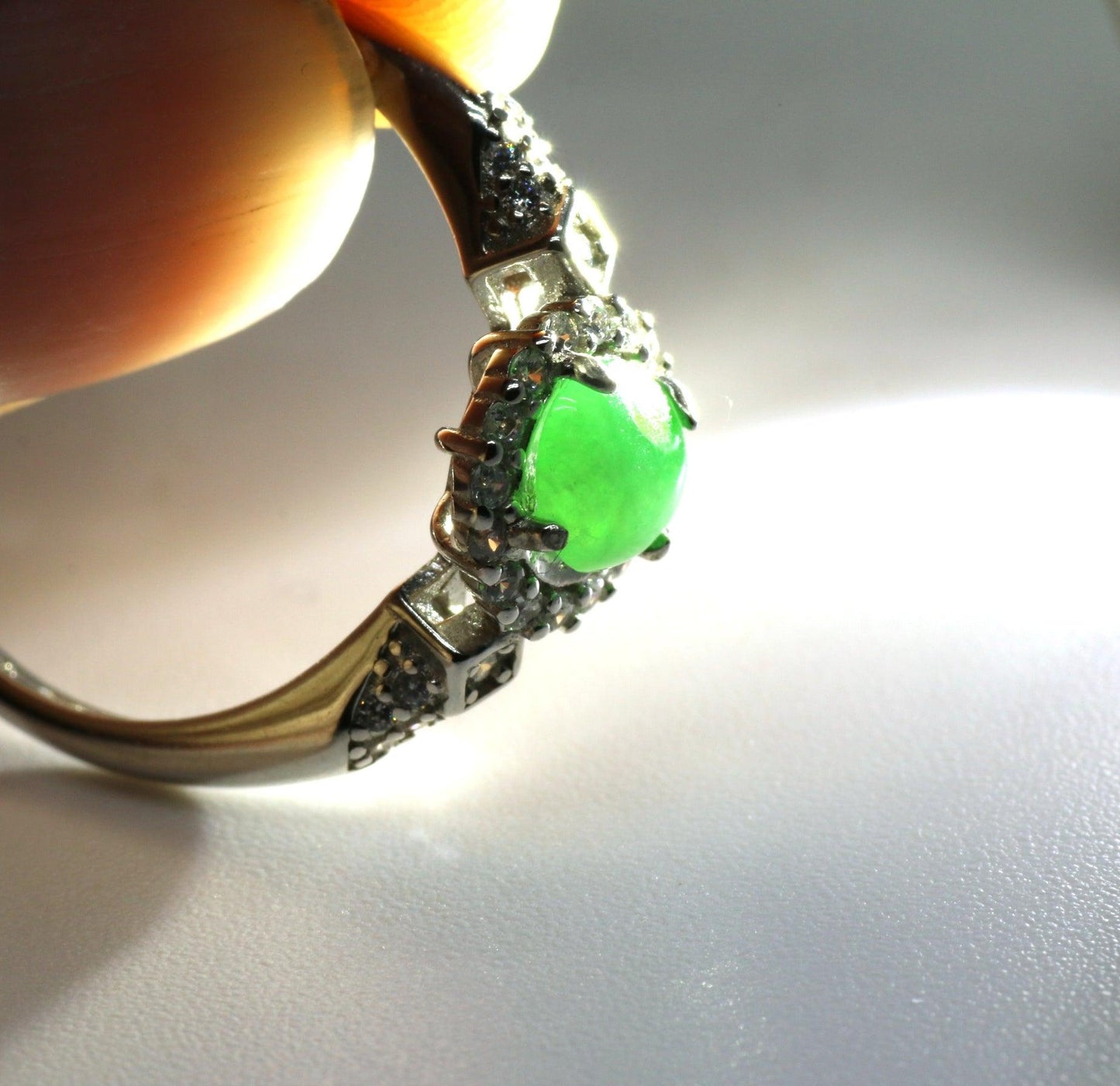 Type A Jadeite Jade Inlay Ring Series - Jade-collector.com