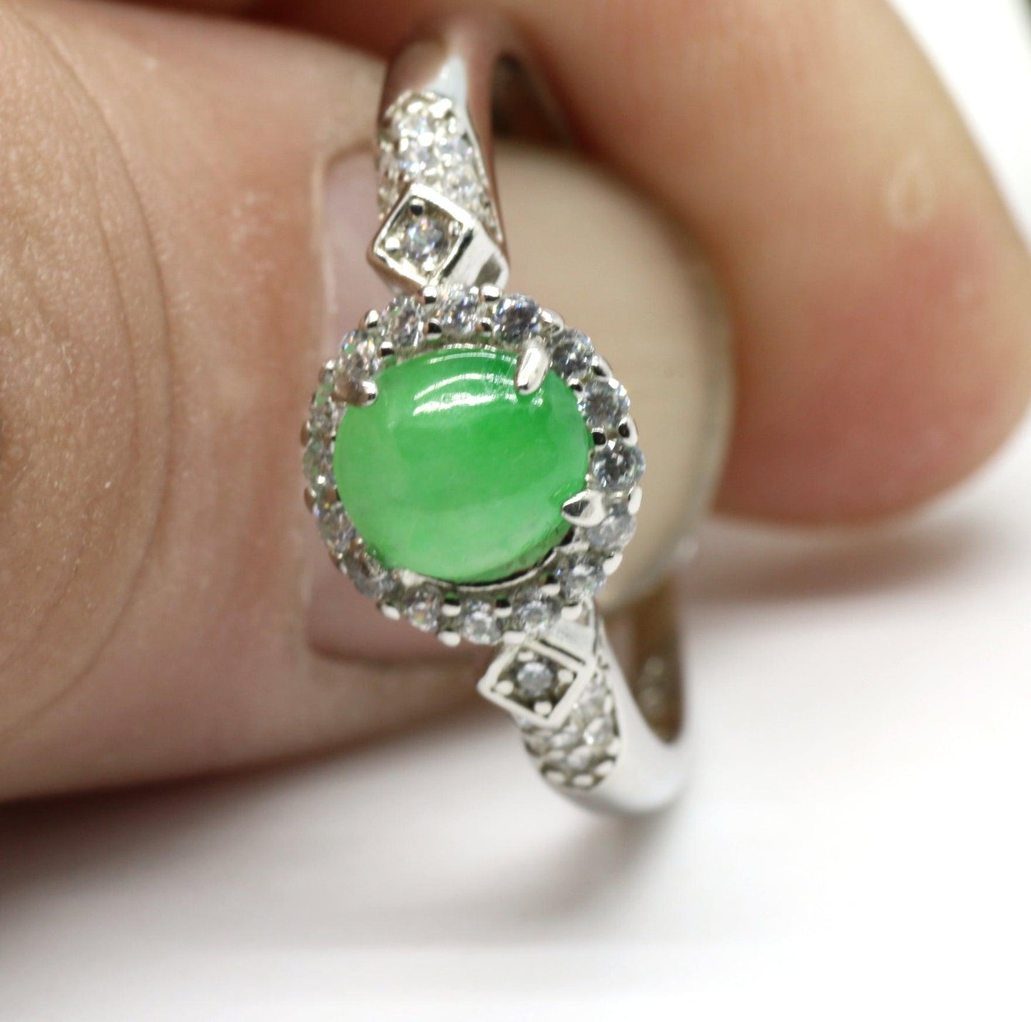 Type A Jadeite Jade Inlay Ring Series - Jade-collector.com