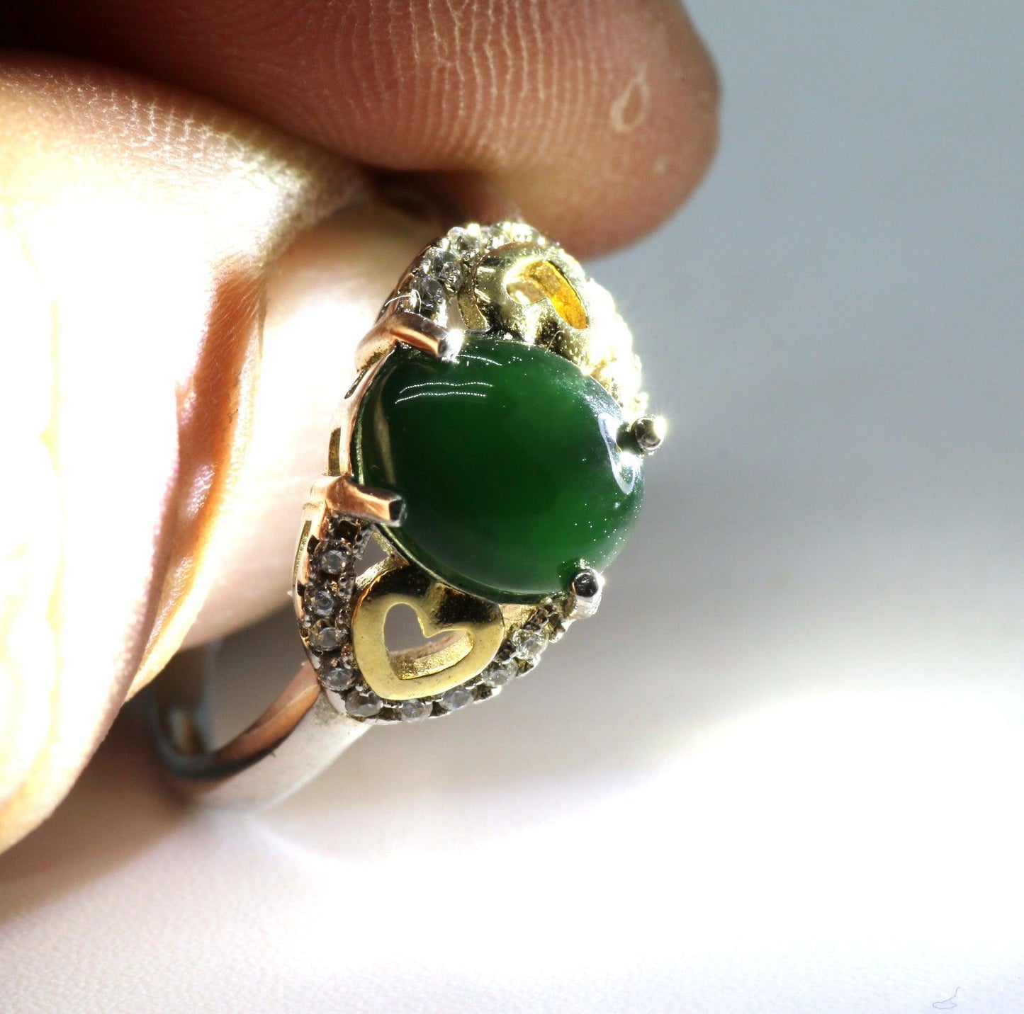 Type A Jadeite Jade Inlay Ring Series - Jade-collector.com