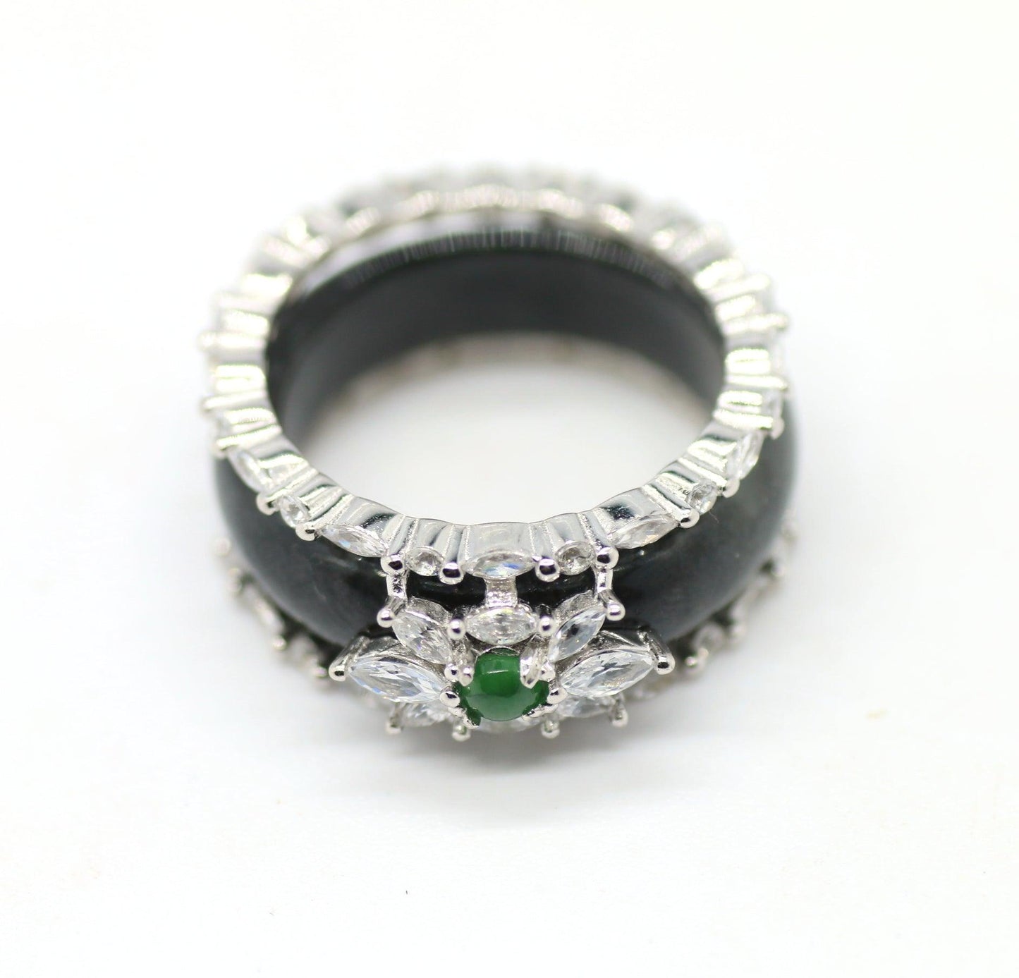 Type A Jadeite Jade Inlay Ring Series - Jade-collector.com