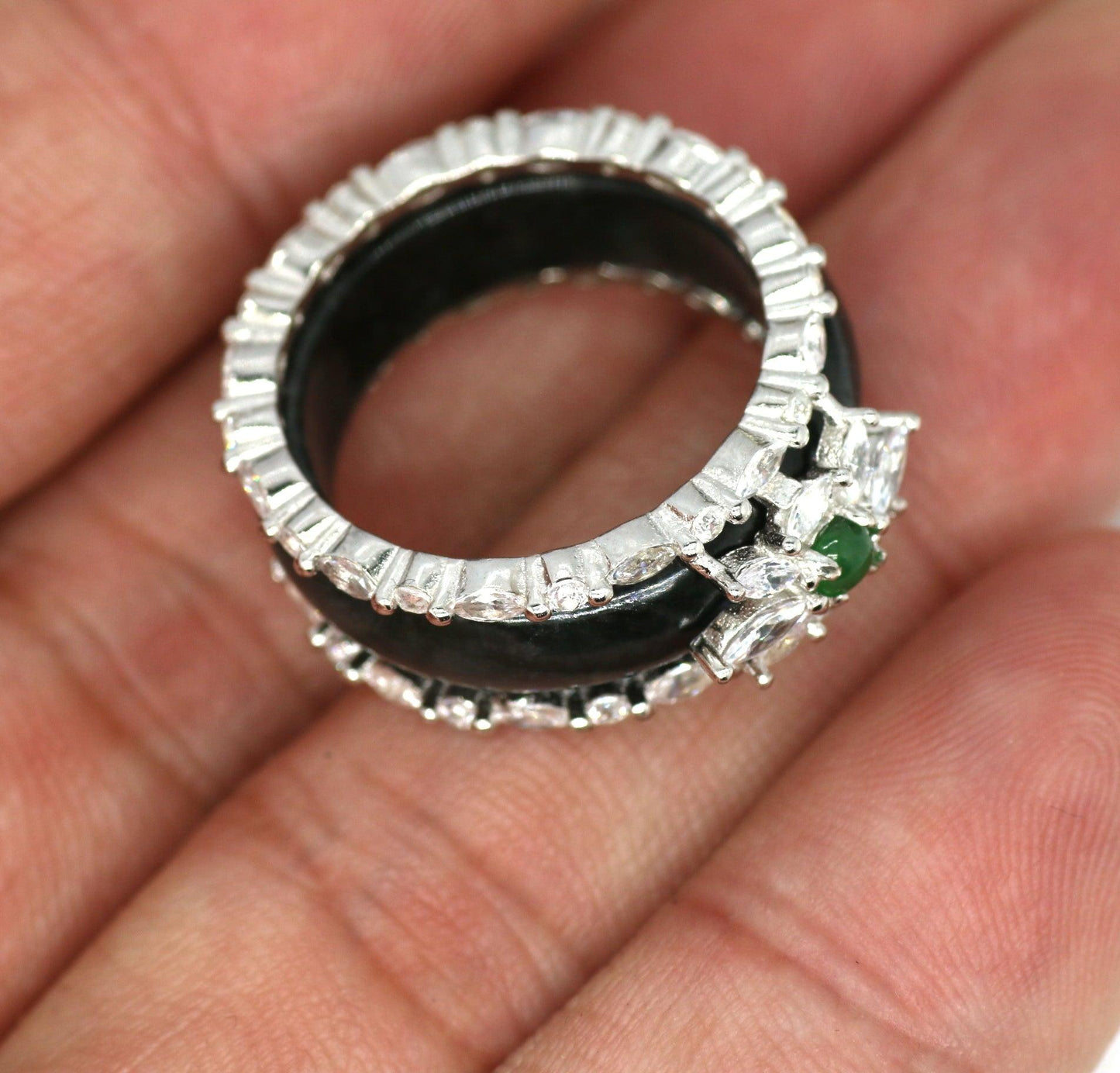 Type A Jadeite Jade Inlay Ring Series - Jade-collector.com