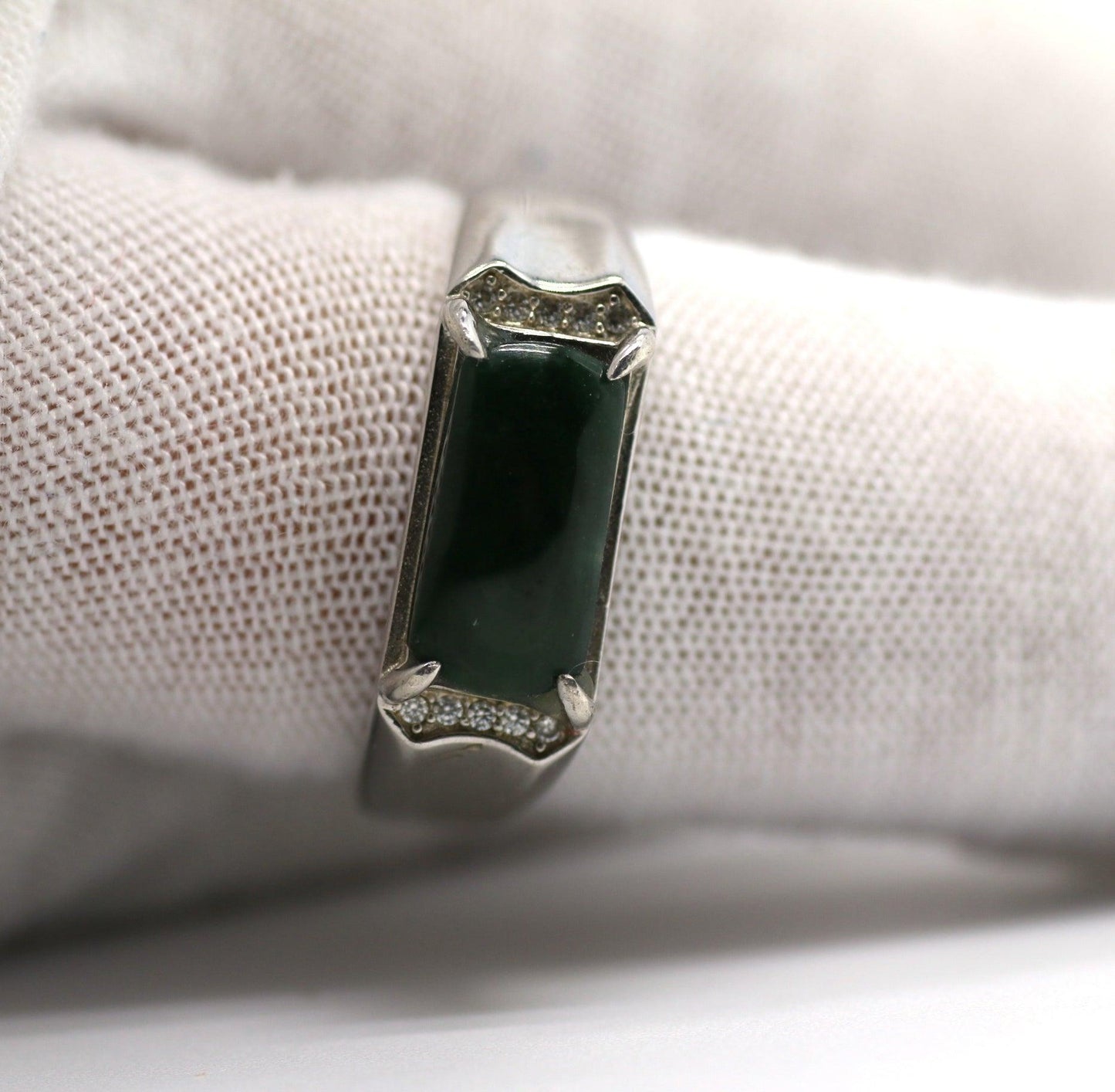 Type A Jadeite Jade Inlay Ring Series - Jade-collector.com