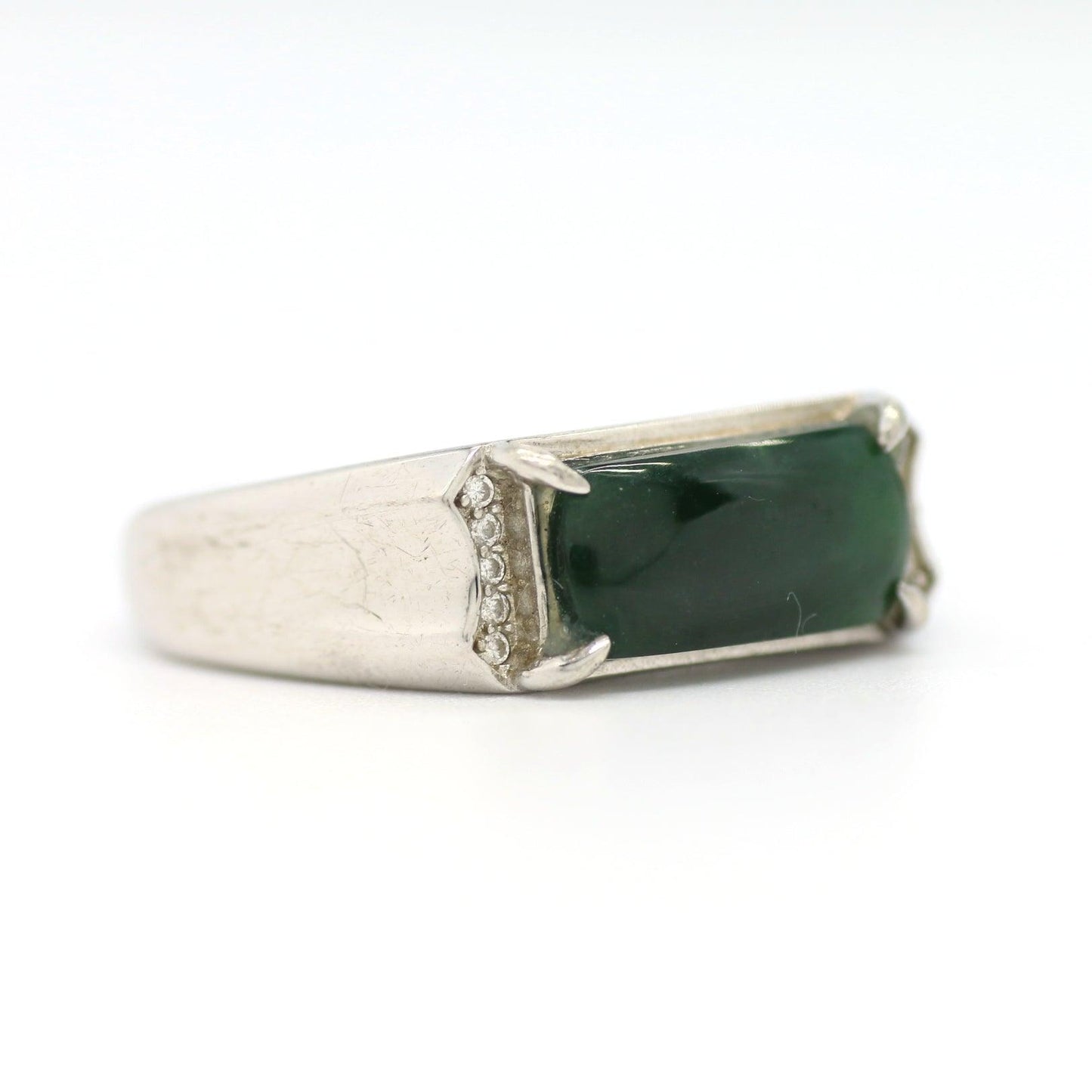 Type A Jadeite Jade Inlay Ring Series - Jade-collector.com