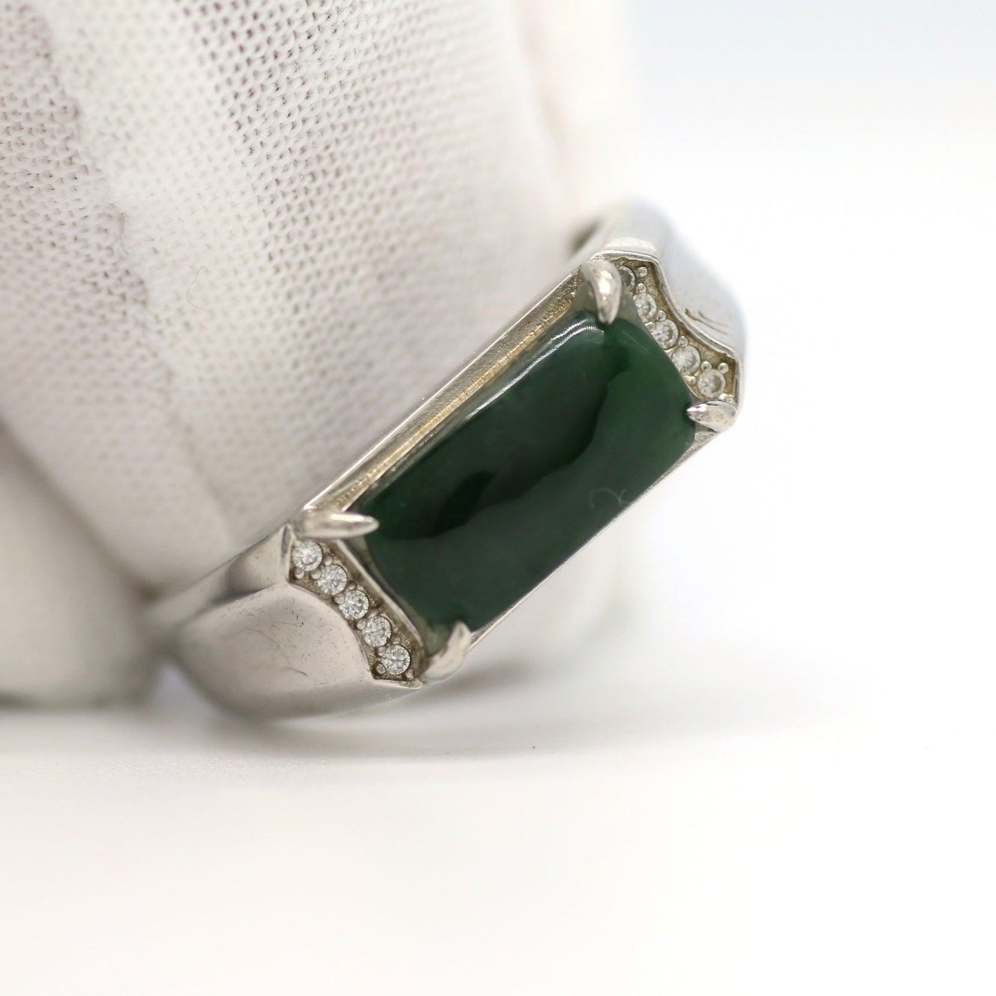 Type A Jadeite Jade Inlay Ring Series - Jade-collector.com