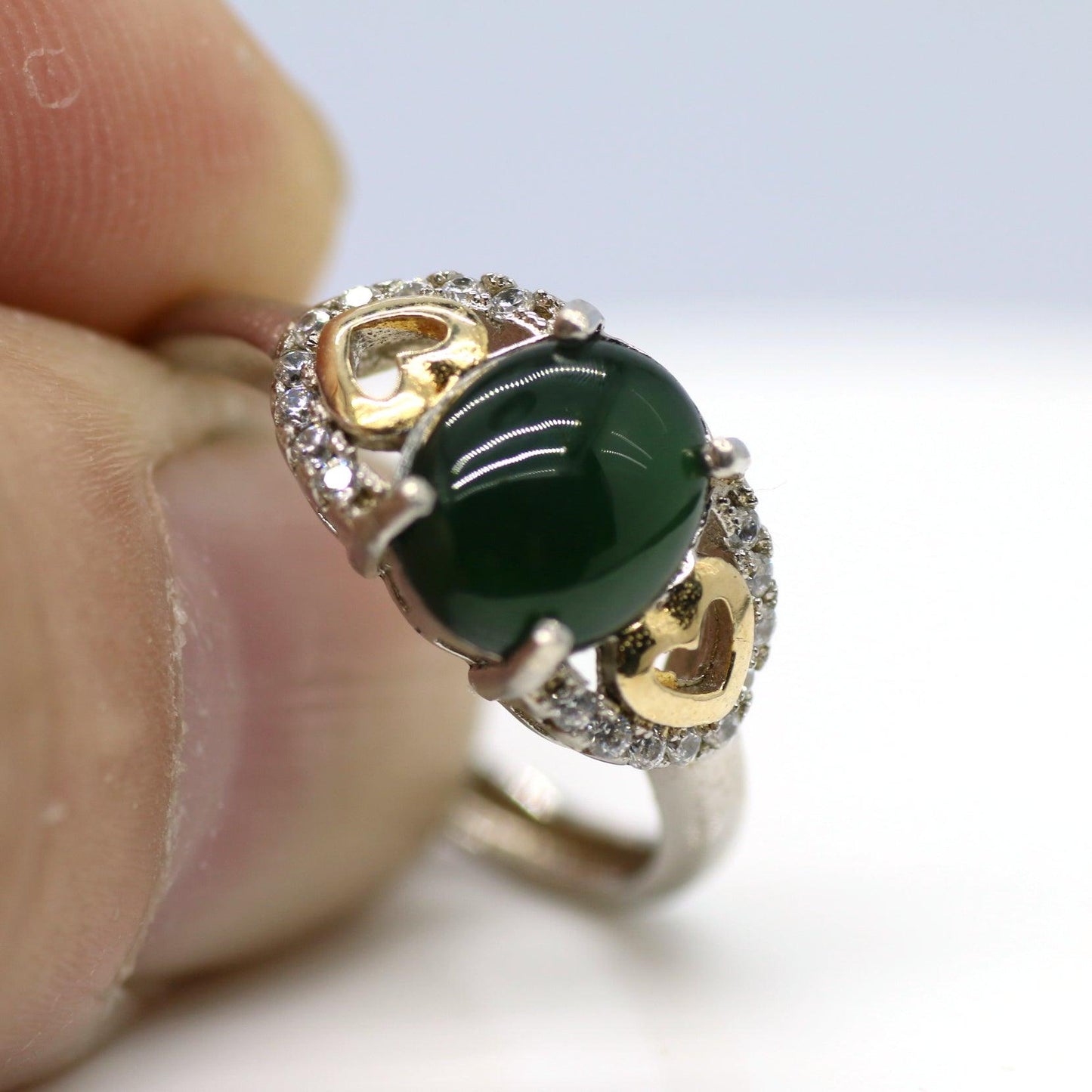 Type A Jadeite Jade Inlay Ring Series - Jade-collector.com