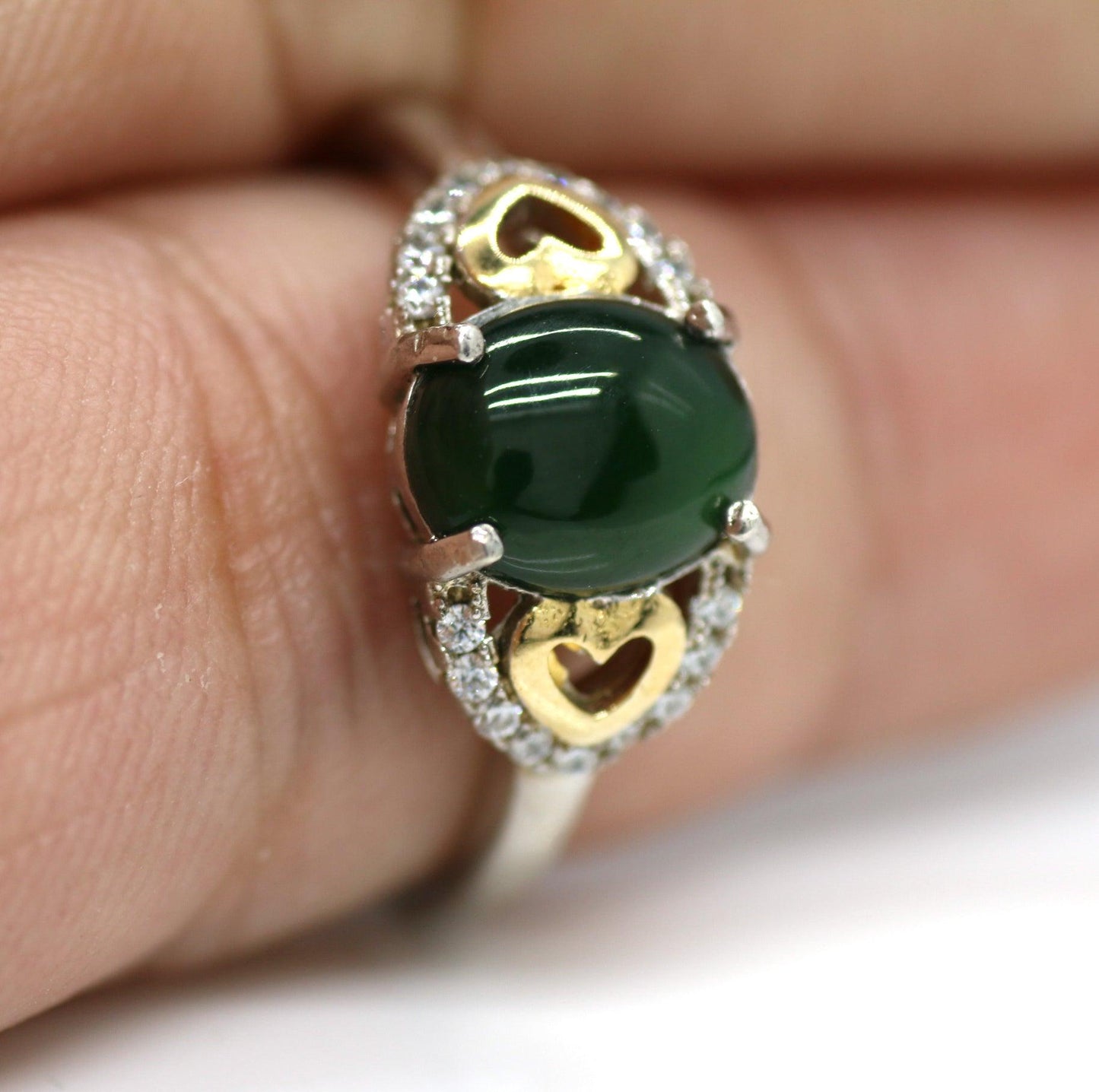 Type A Jadeite Jade Inlay Ring Series - Jade-collector.com