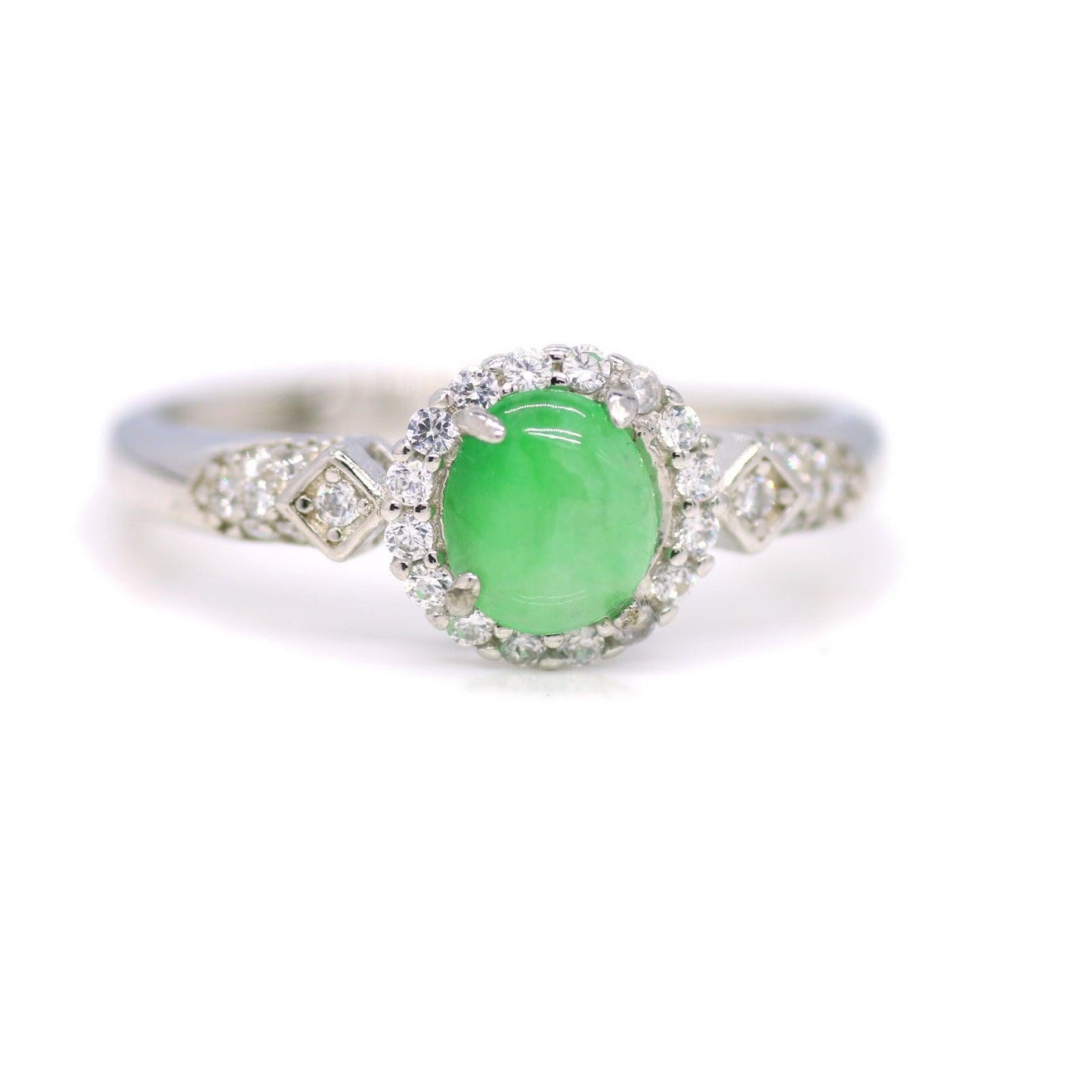 Type A Jadeite Jade Inlay Ring Series - Jade-collector.com