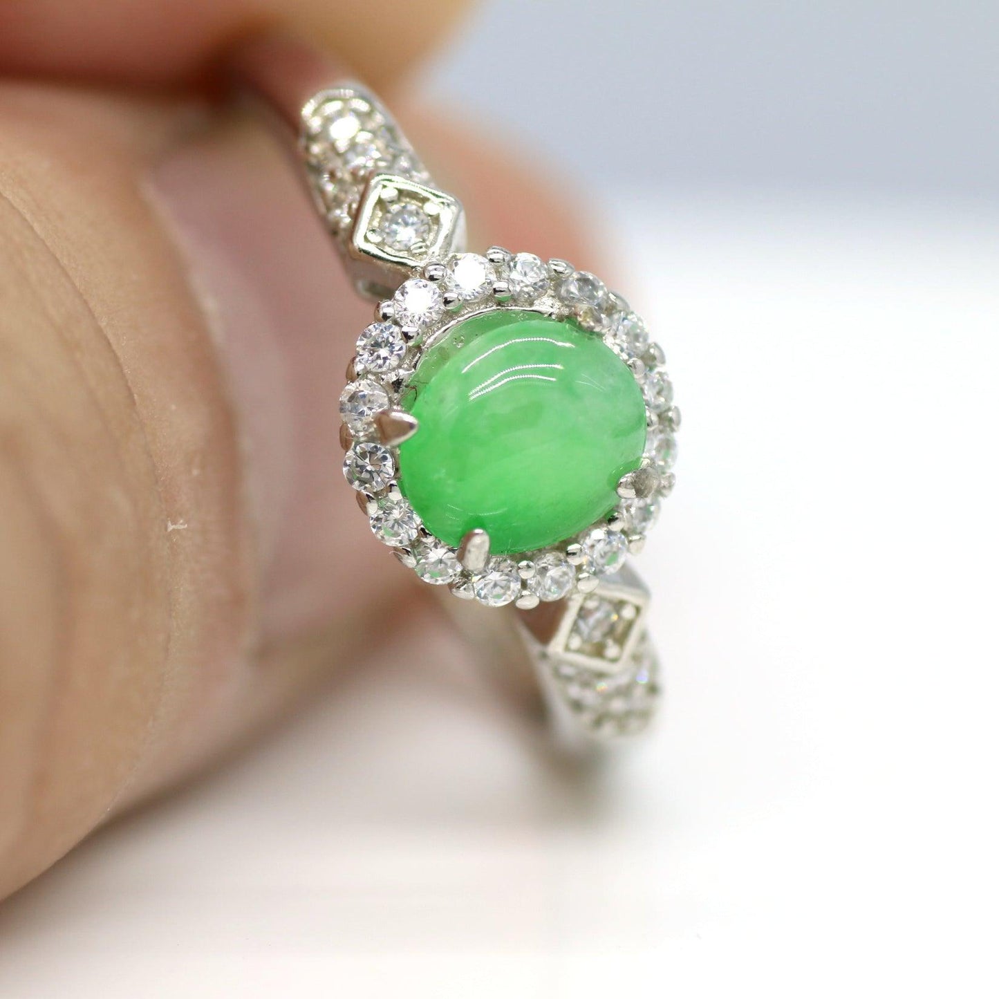 Type A Jadeite Jade Inlay Ring Series - Jade-collector.com