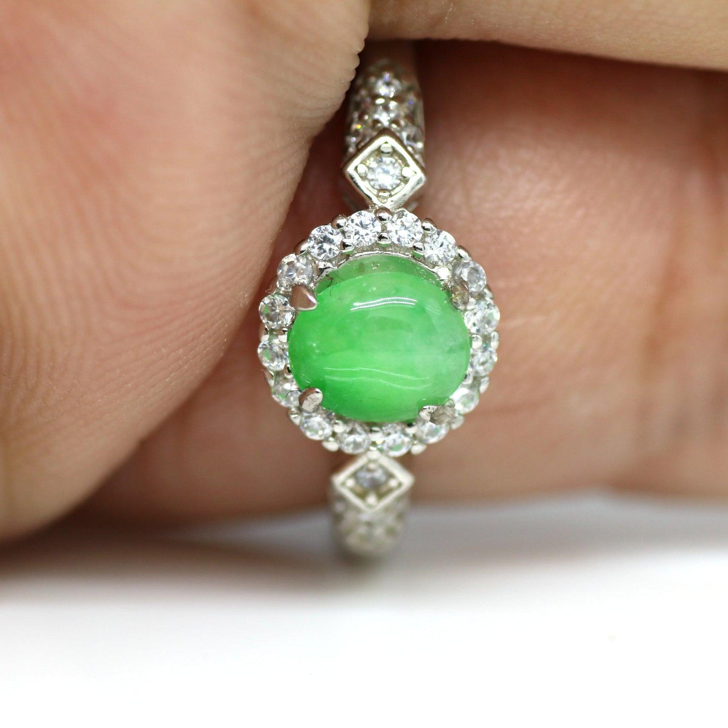 Type A Jadeite Jade Inlay Ring Series - Jade-collector.com