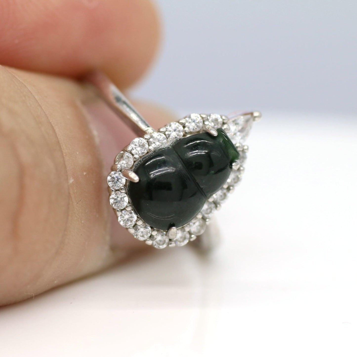 Type A Jadeite Jade Inlay Ring Series - Jade-collector.com