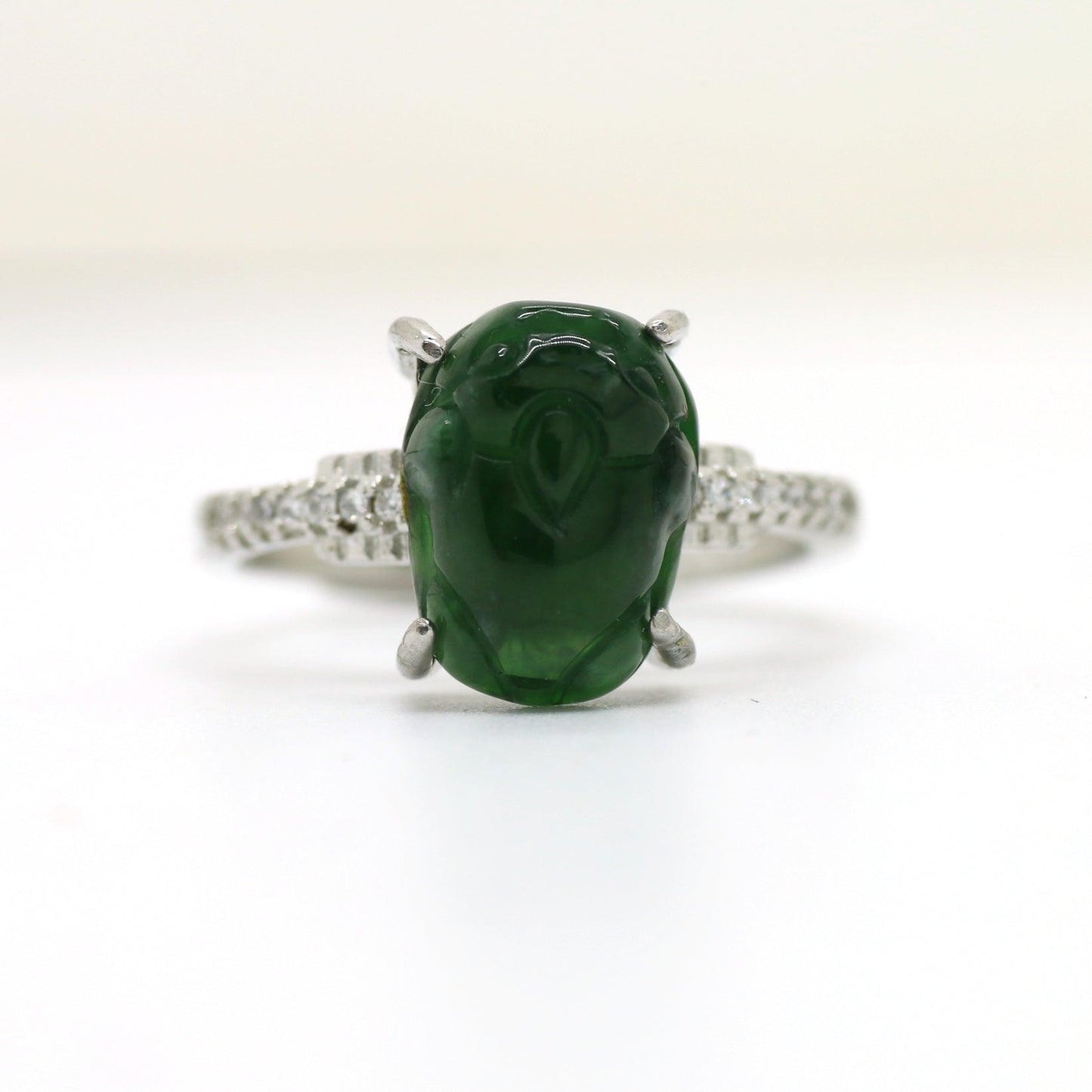 Type A Jadeite Jade Inlay Ring Series - Jade-collector.com