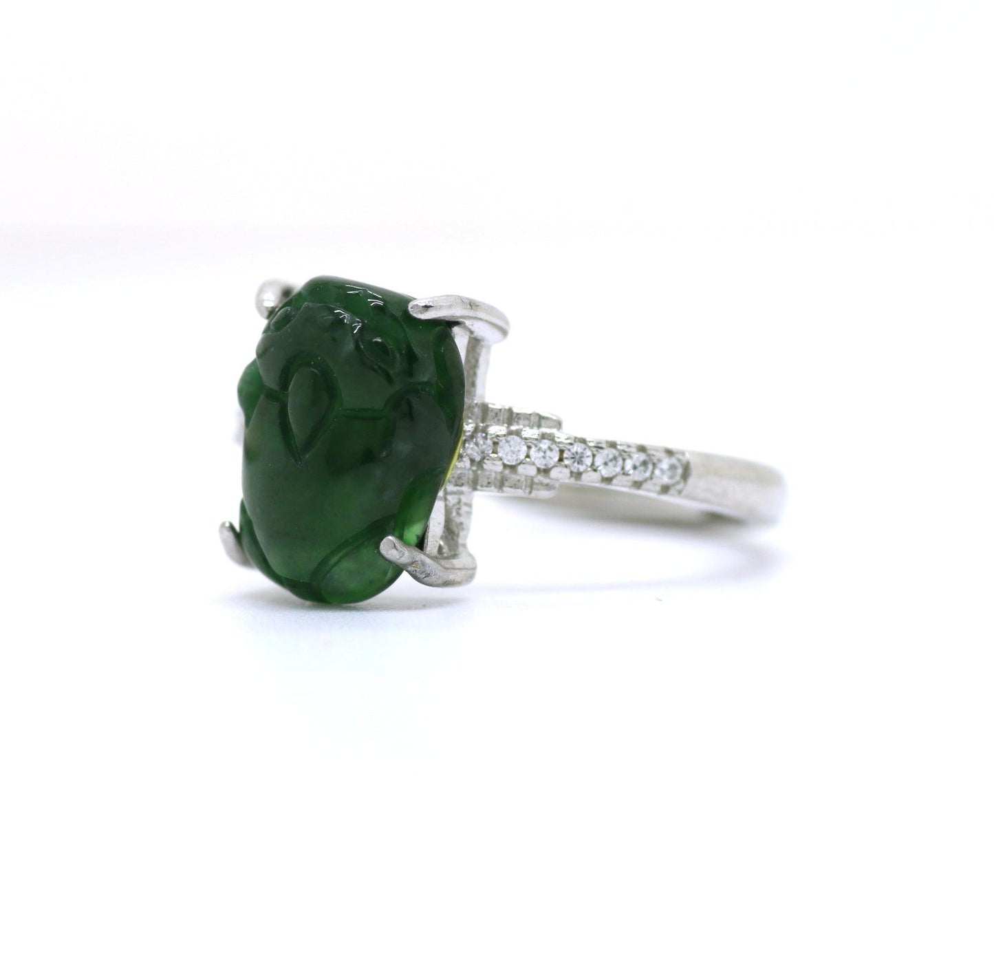 Type A Jadeite Jade Inlay Ring Series - Jade-collector.com