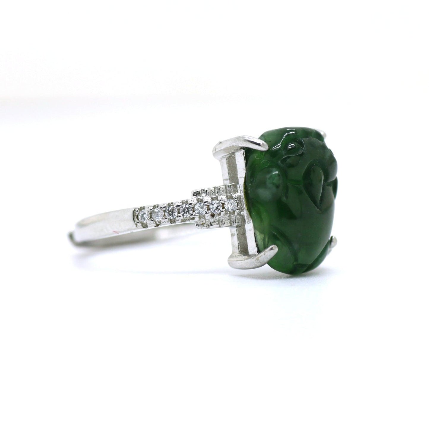 Type A Jadeite Jade Inlay Ring Series - Jade-collector.com