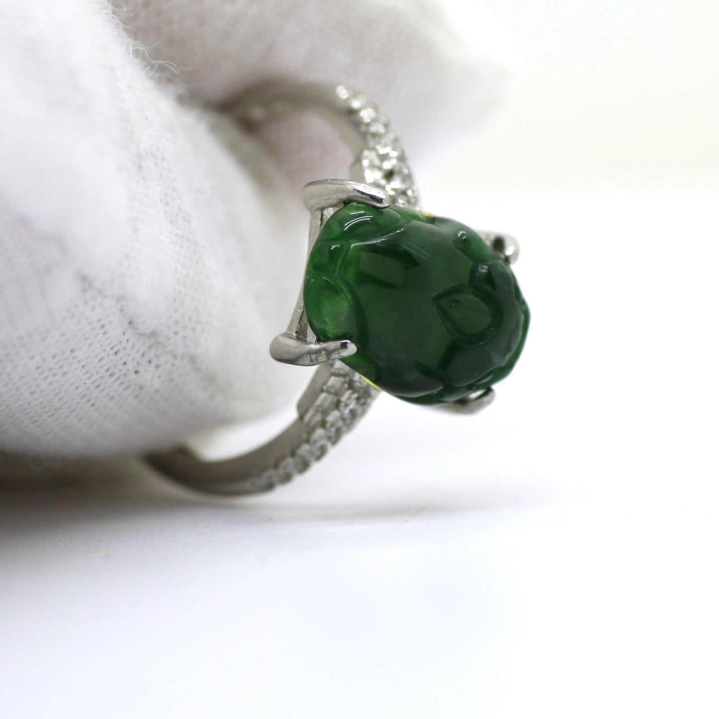 Type A Jadeite Jade Inlay Ring Series - Jade-collector.com