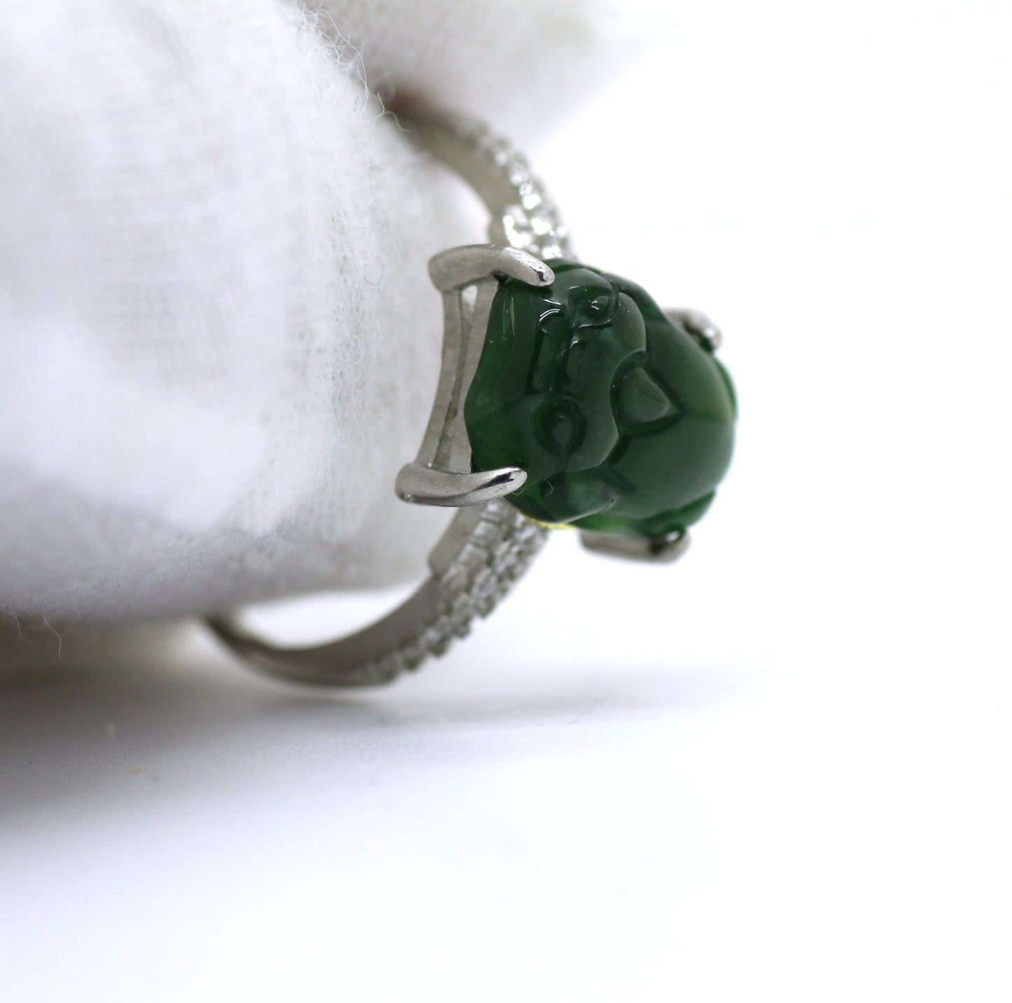 Type A Jadeite Jade Inlay Ring Series - Jade-collector.com