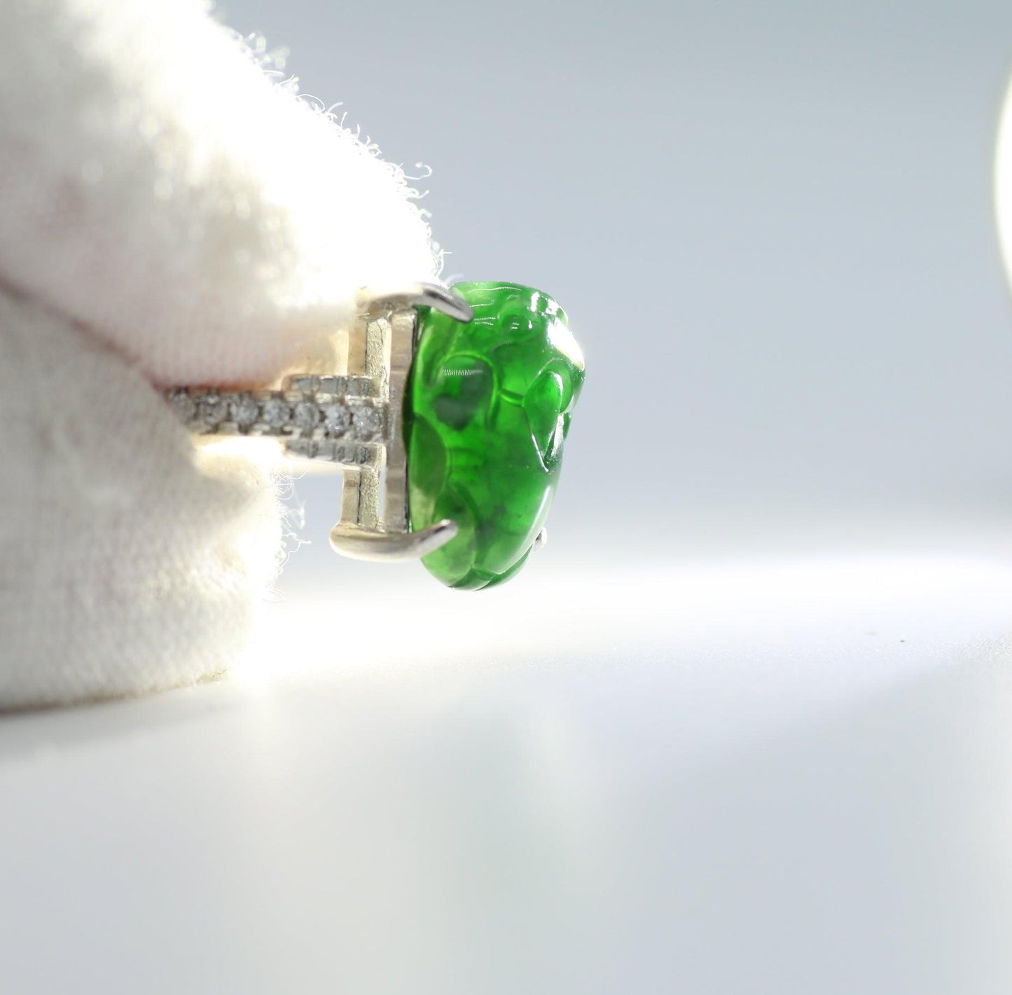 Type A Jadeite Jade Inlay Ring Series - Jade-collector.com