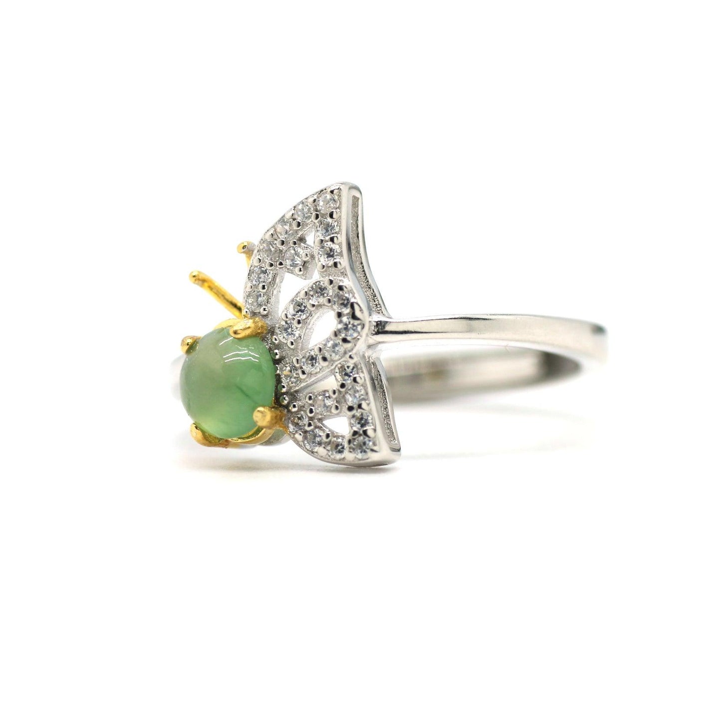 Type A Jadeite Jade Inlay Ring Series - Jade-collector.com