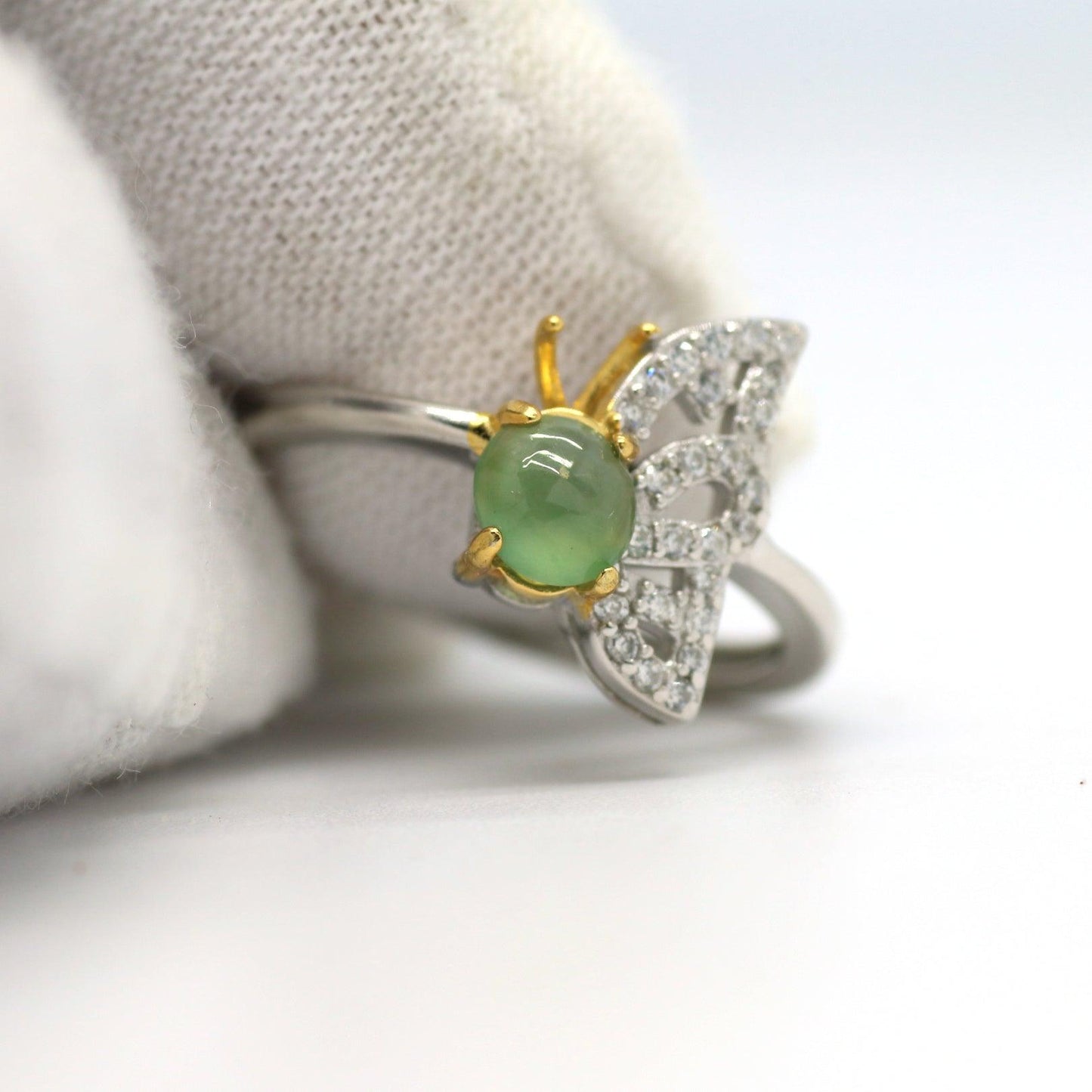 Type A Jadeite Jade Inlay Ring Series - Jade-collector.com