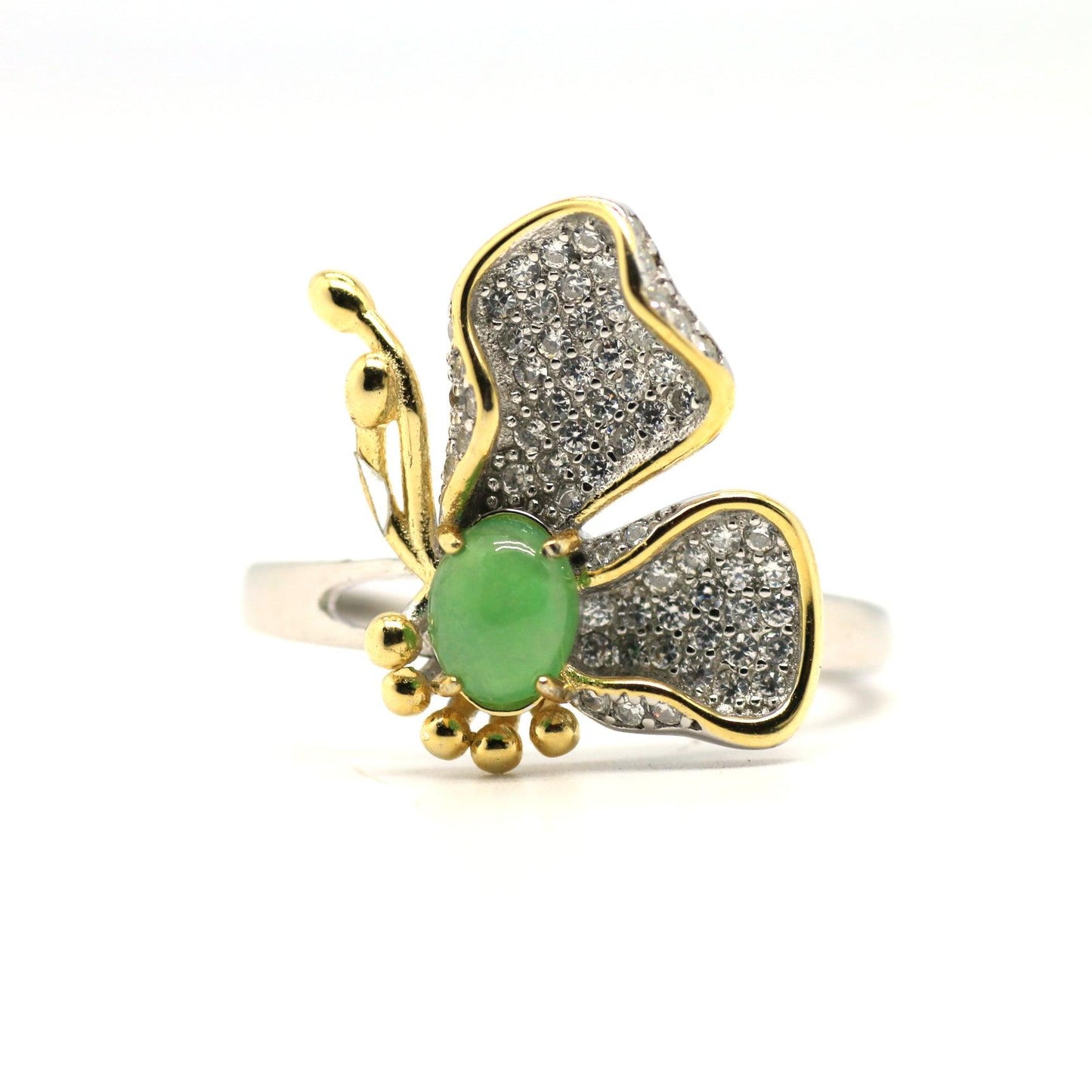 Type A Jadeite Jade Inlay Ring Series - Jade-collector.com