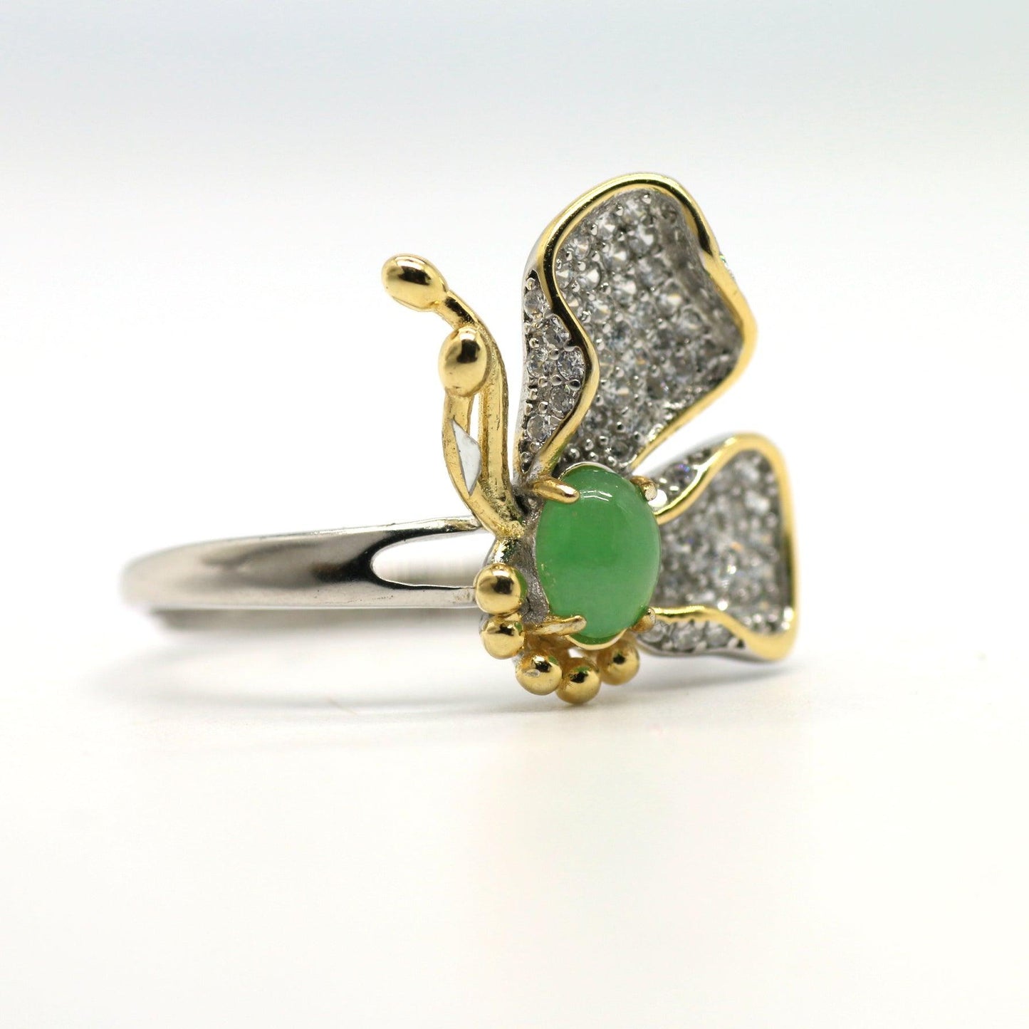 Type A Jadeite Jade Inlay Ring Series - Jade-collector.com