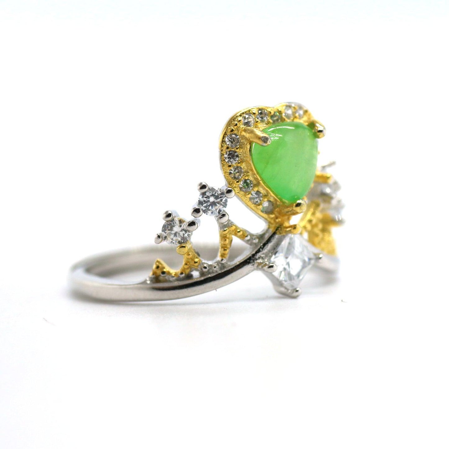 Type A Jadeite Jade Inlay Ring Series - Jade-collector.com