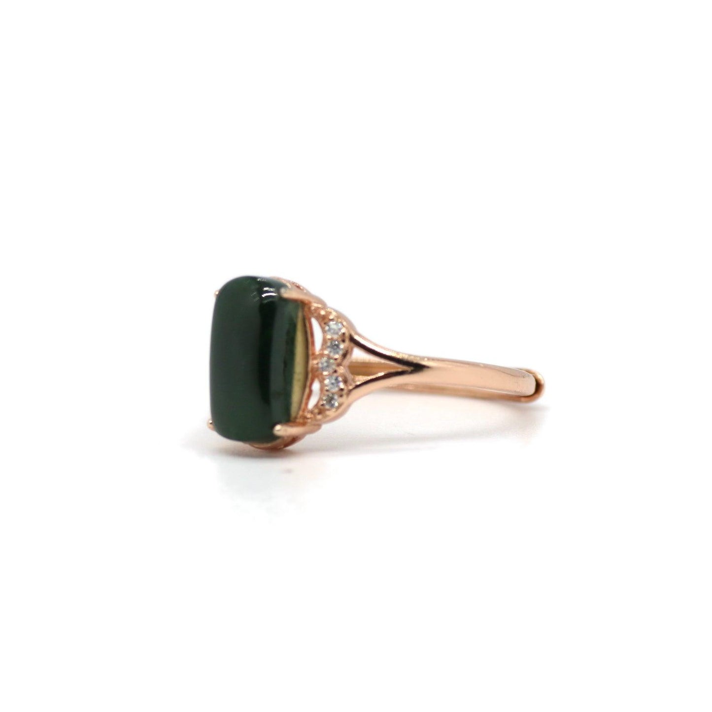 Type A Jadeite Jade Inlay Ring Series - Jade-collector.com