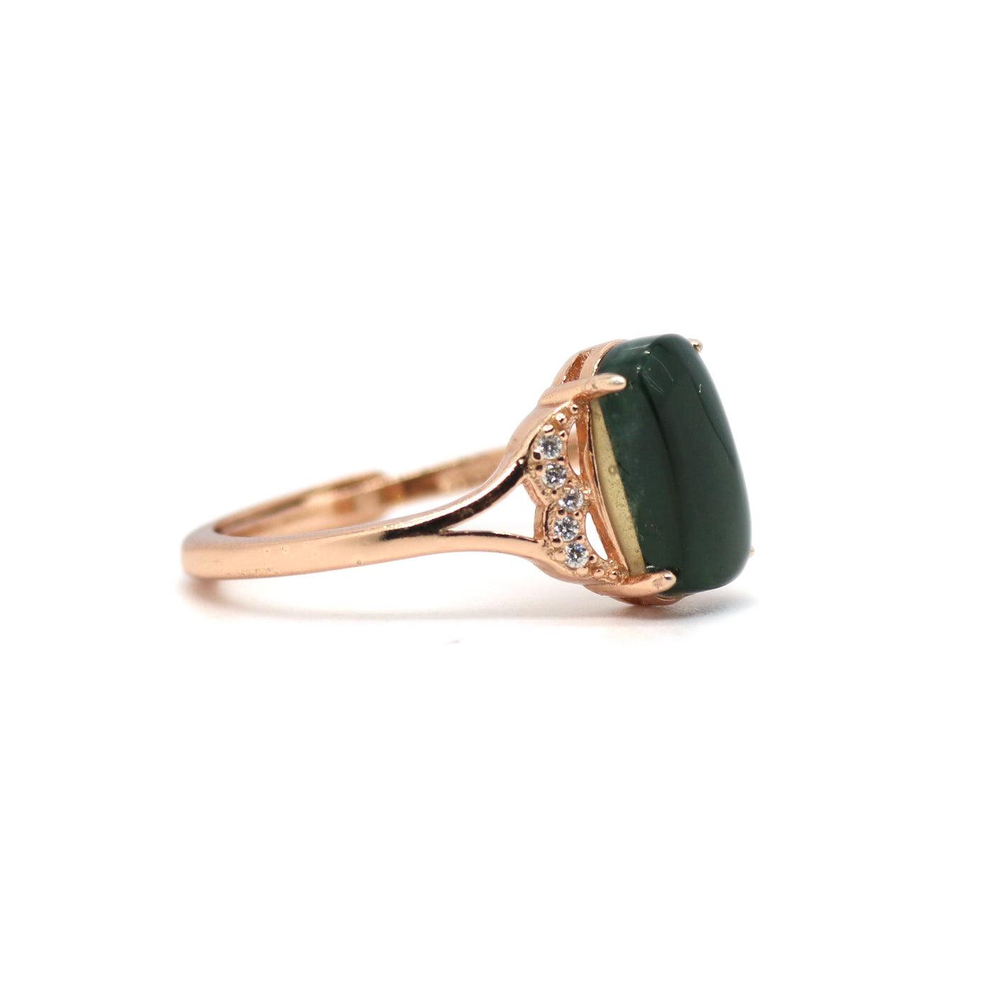 Type A Jadeite Jade Inlay Ring Series - Jade-collector.com