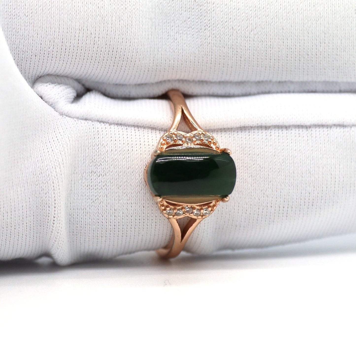 Type A Jadeite Jade Inlay Ring Series - Jade-collector.com