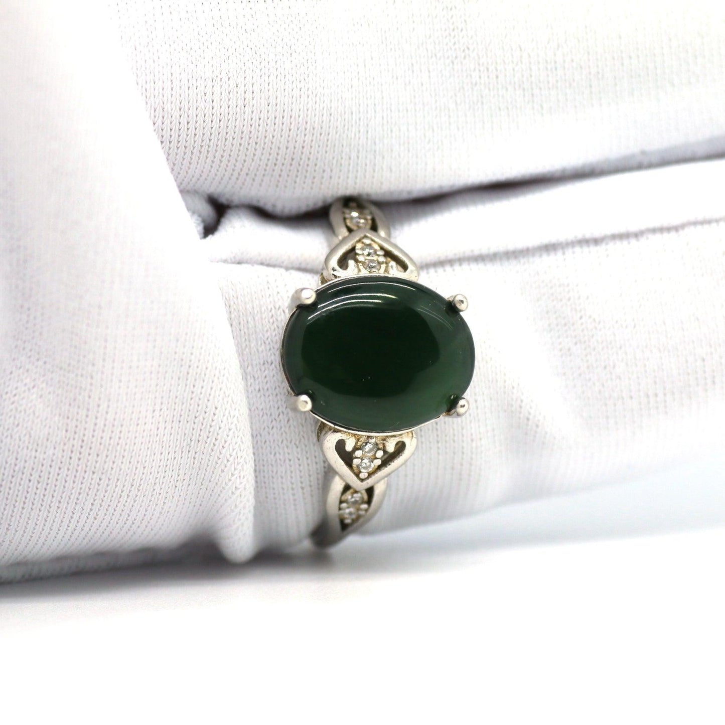 Type A Jadeite Jade Inlay Ring Series - Jade-collector.com