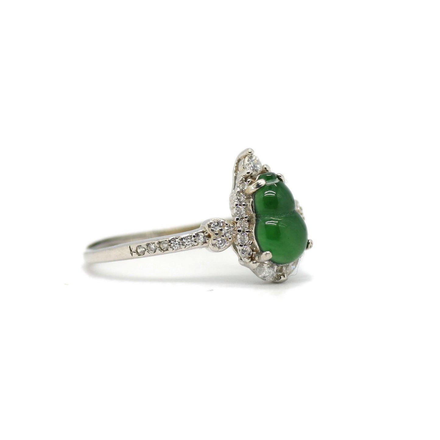Type A Jadeite Jade Inlay Ring Series - Jade-collector.com