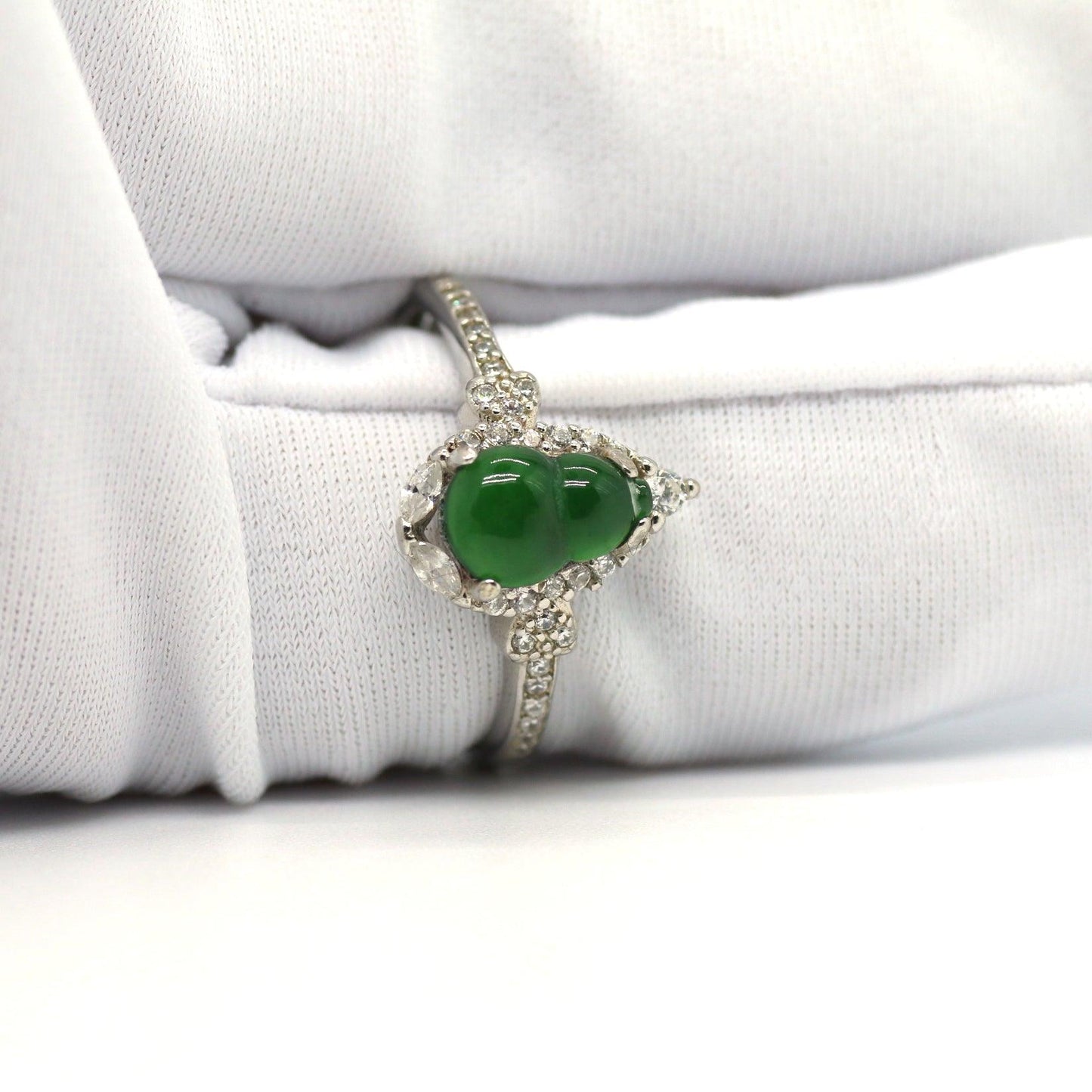 Type A Jadeite Jade Inlay Ring Series - Jade-collector.com