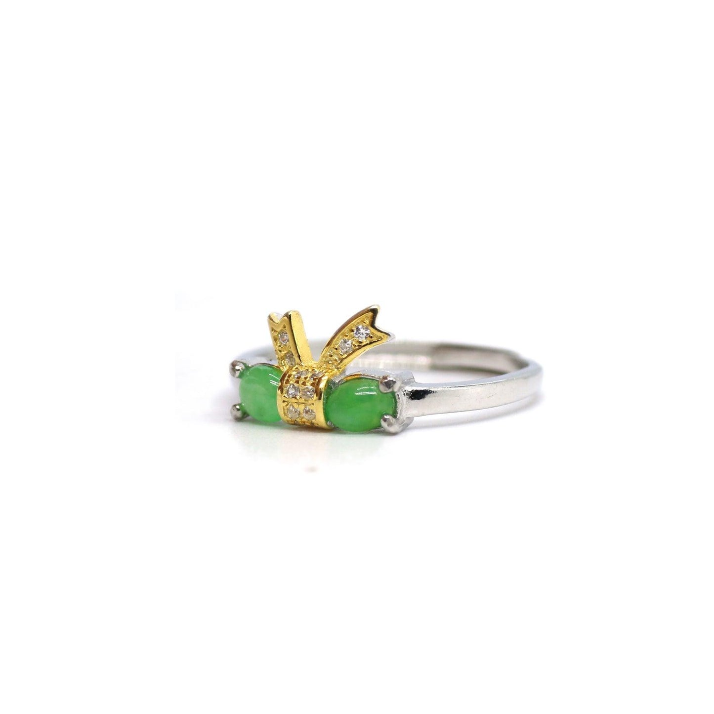 Type A Jadeite Jade Inlay Ring Series - Jade-collector.com