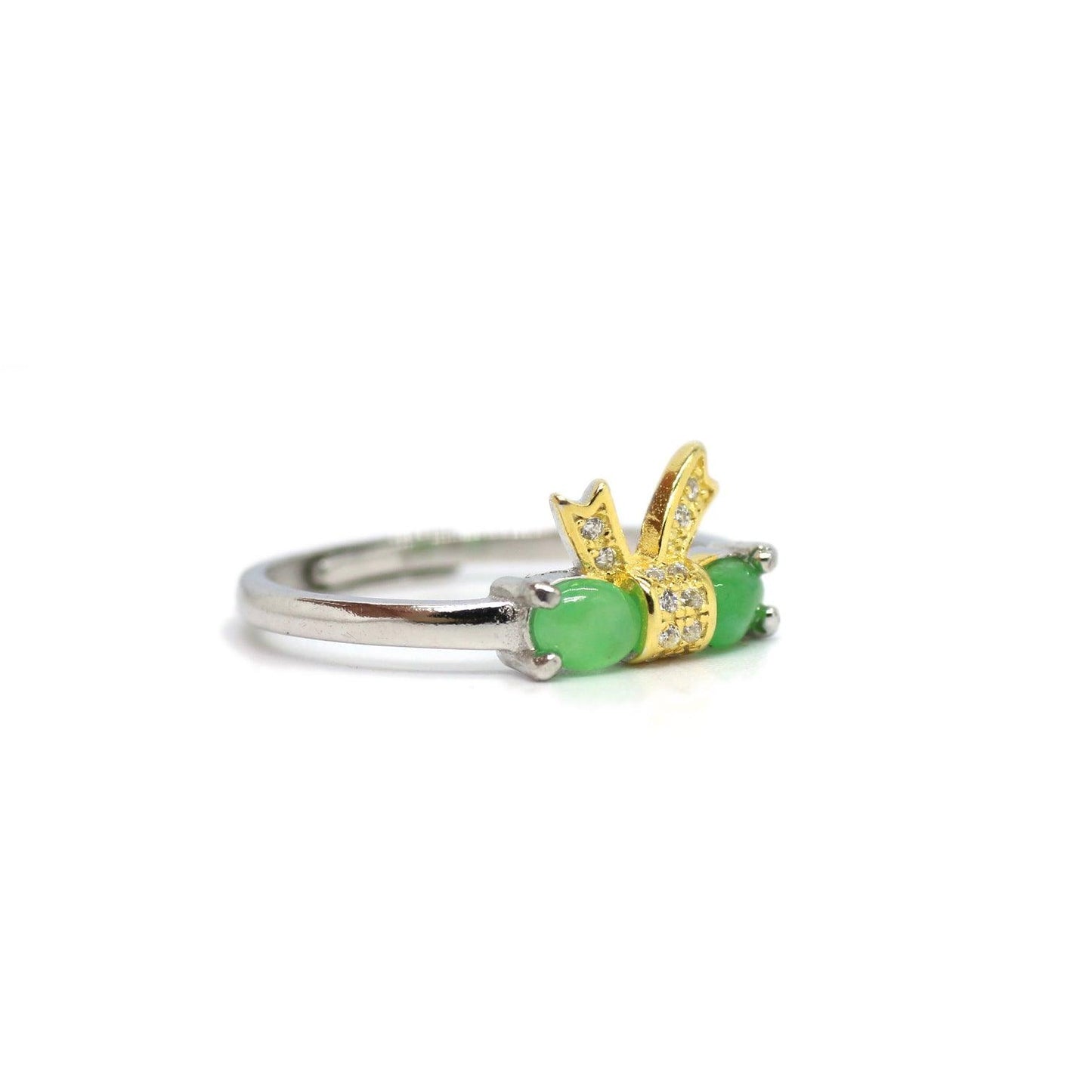 Type A Jadeite Jade Inlay Ring Series - Jade-collector.com