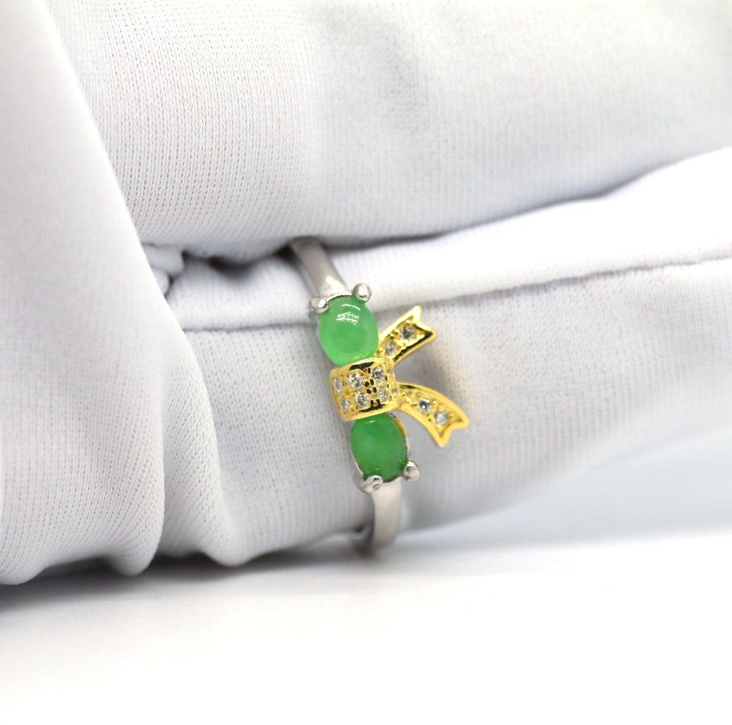 Type A Jadeite Jade Inlay Ring Series - Jade-collector.com