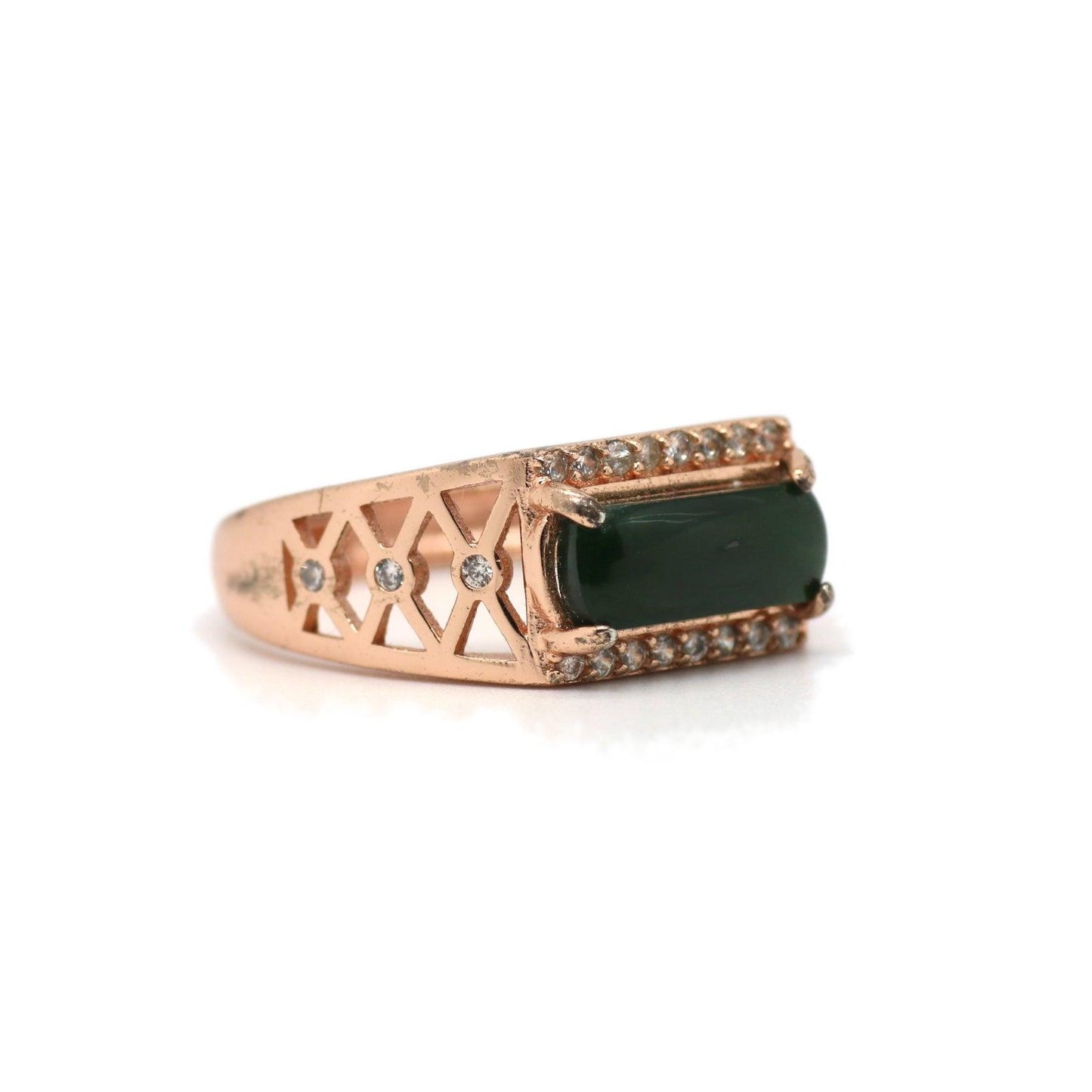 Type A Jadeite Jade Inlay Ring Series - Jade-collector.com