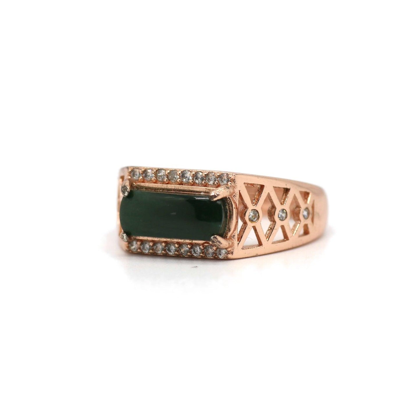 Type A Jadeite Jade Inlay Ring Series - Jade-collector.com
