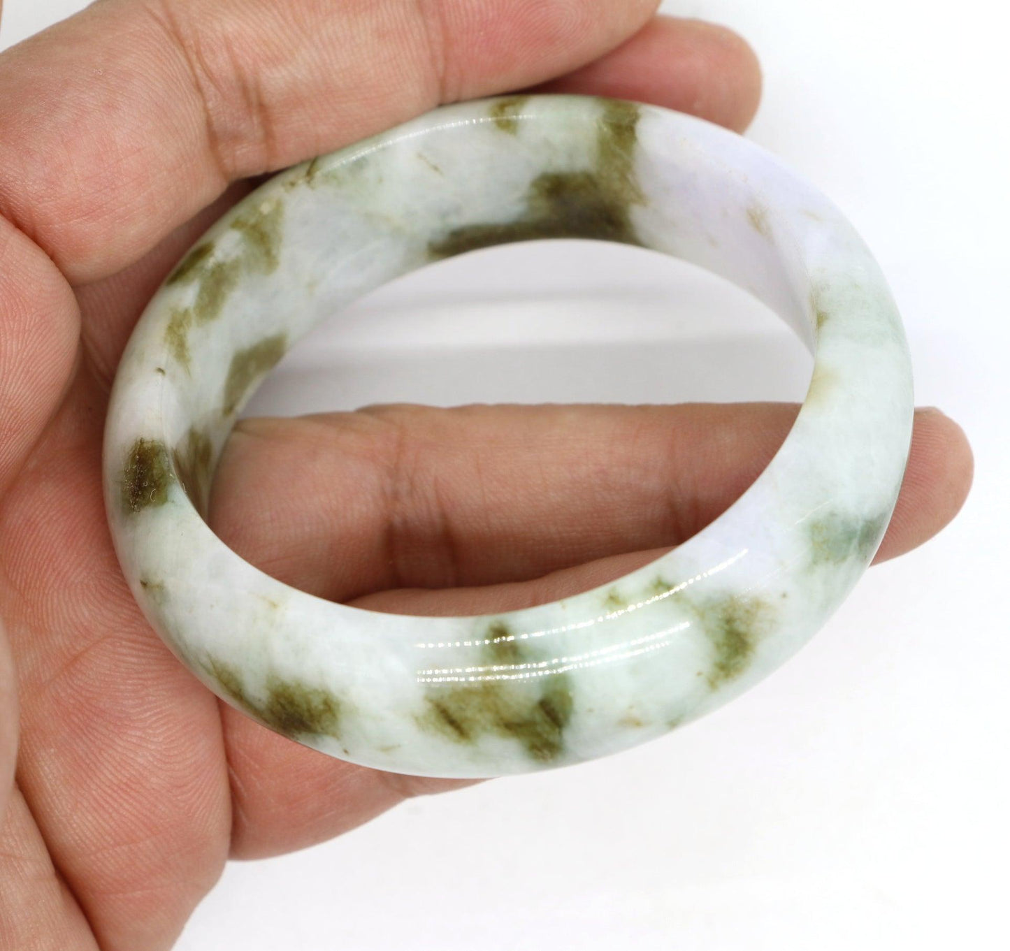 Type A Certified Jadeite Jade Bangle Size 54 -56mm B0BN74J65J - Jade-collector.com