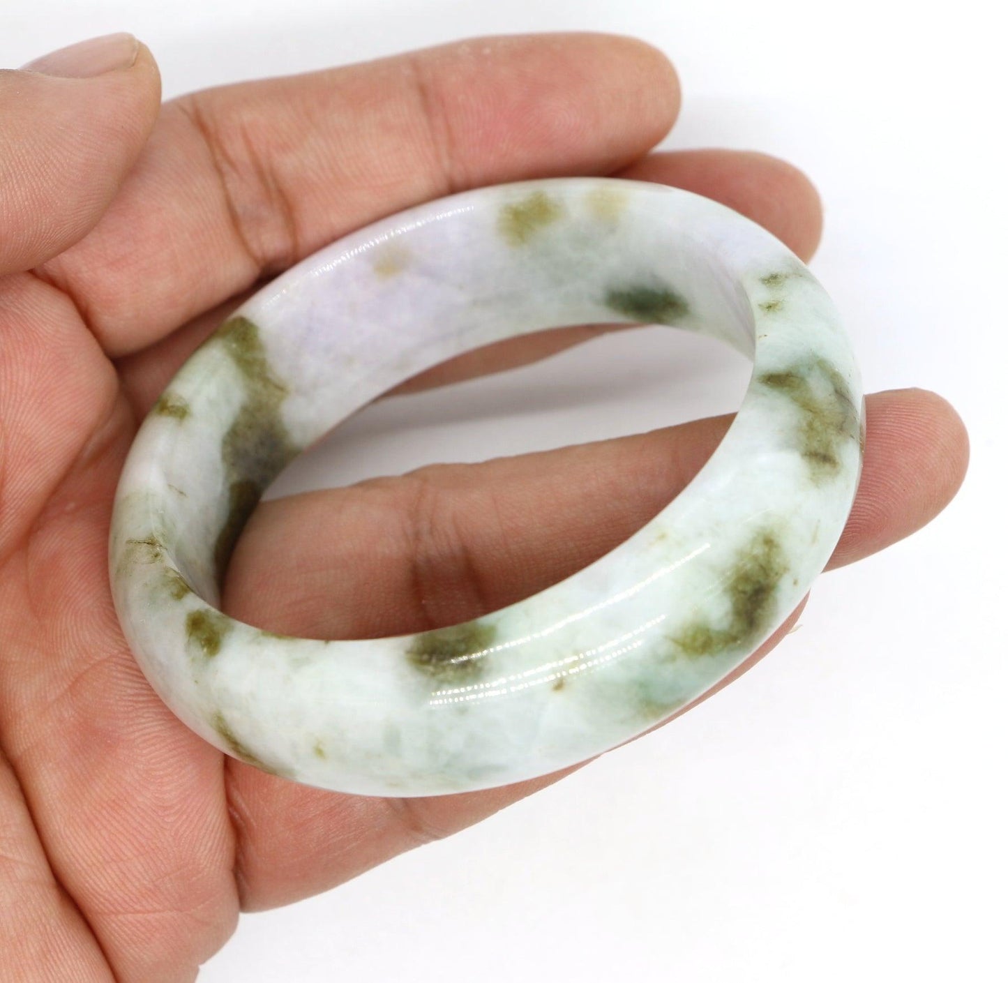 Type A Certified Jadeite Jade Bangle Size 54 -56mm B0BN74J65J - Jade-collector.com