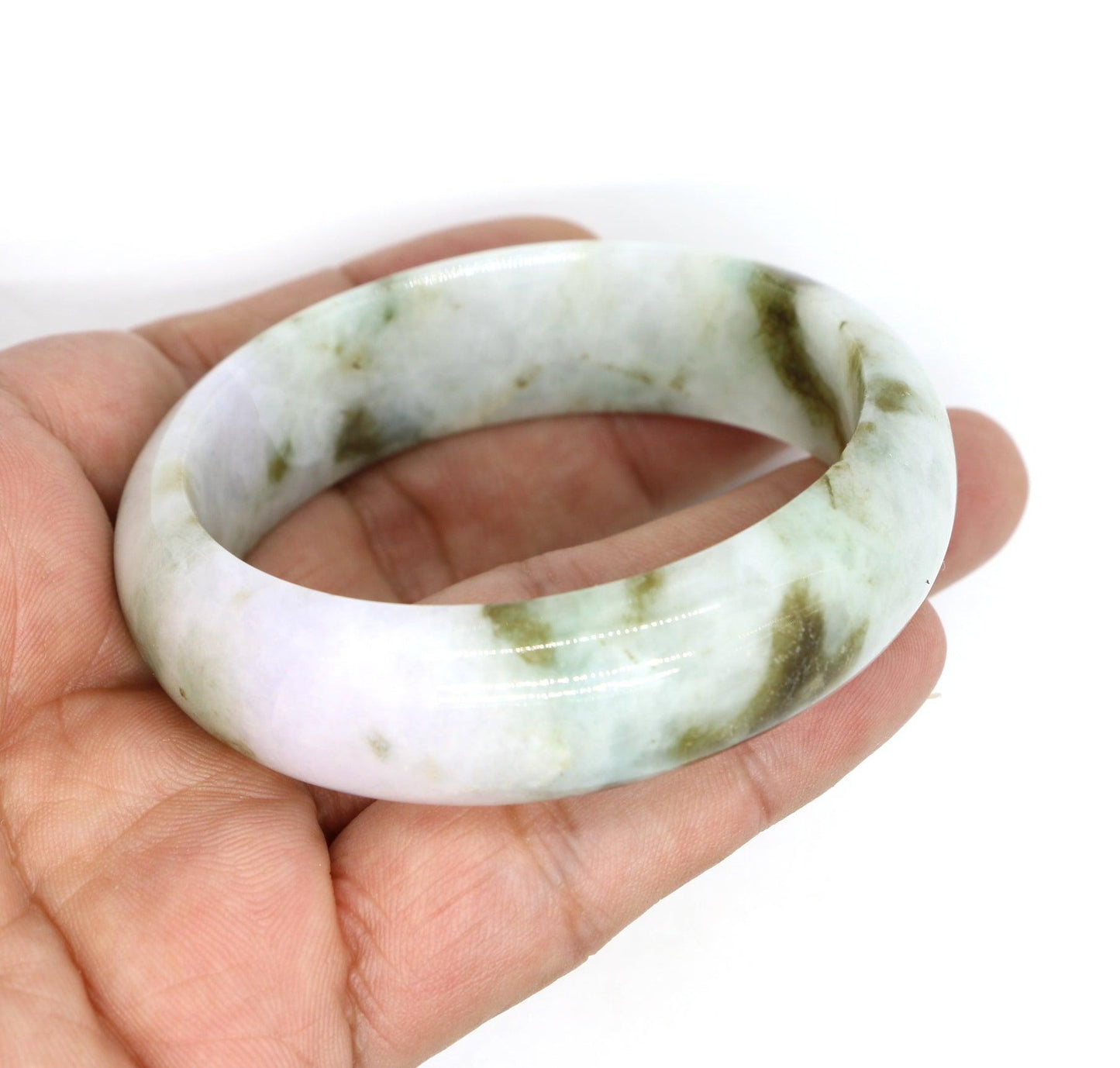 Type A Certified Jadeite Jade Bangle Size 54 -56mm B0BN74J65J - Jade-collector.com