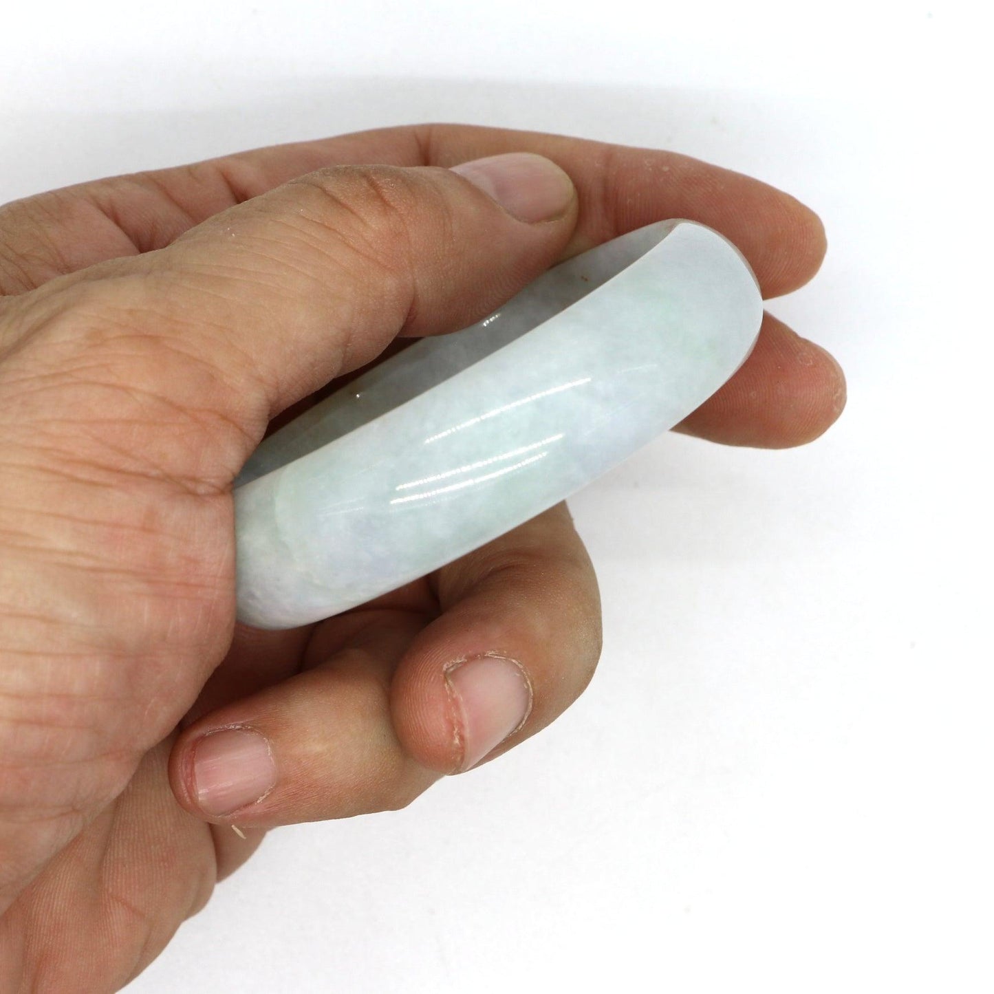 Type A Certified Jadeite Jade Bangle Size 54 -56mm B0BN7H753C - Jade-collector.com